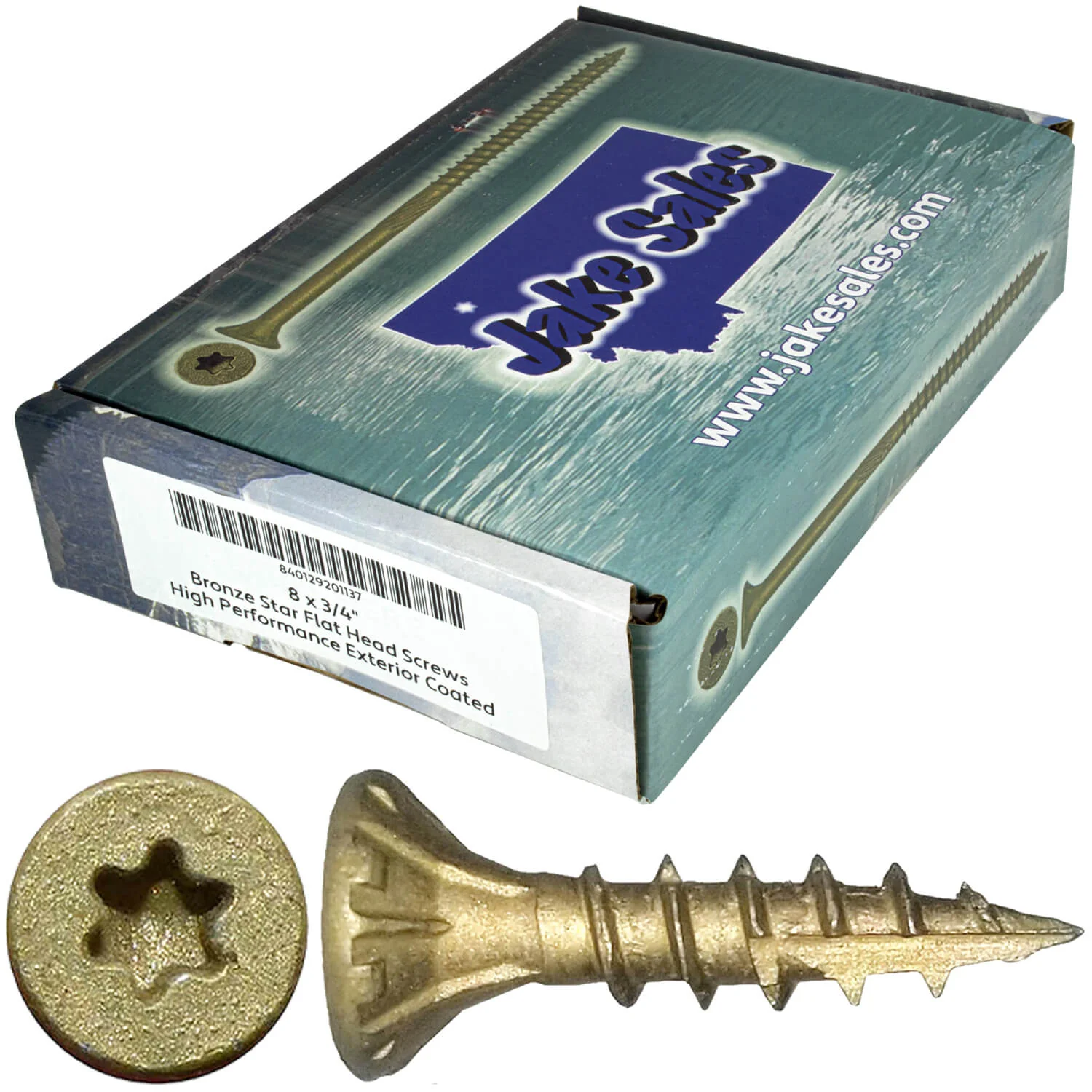 #8 x 3/4" - 2" Bronze Exterior Coated Wood Screw Torx/Star Drive Head - Multipurpose Exterior Coated Torx/Star Drive Wood Screws - Image 18