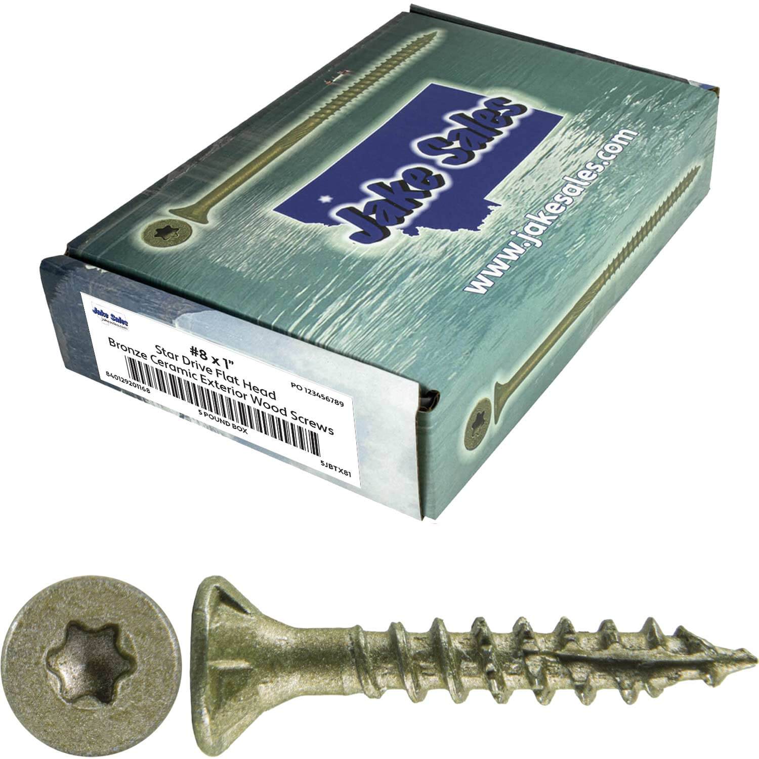 #8 x 3/4" - 2" Bronze Exterior Coated Wood Screw Torx/Star Drive Head - Multipurpose Exterior Coated Torx/Star Drive Wood Screws - Image 48