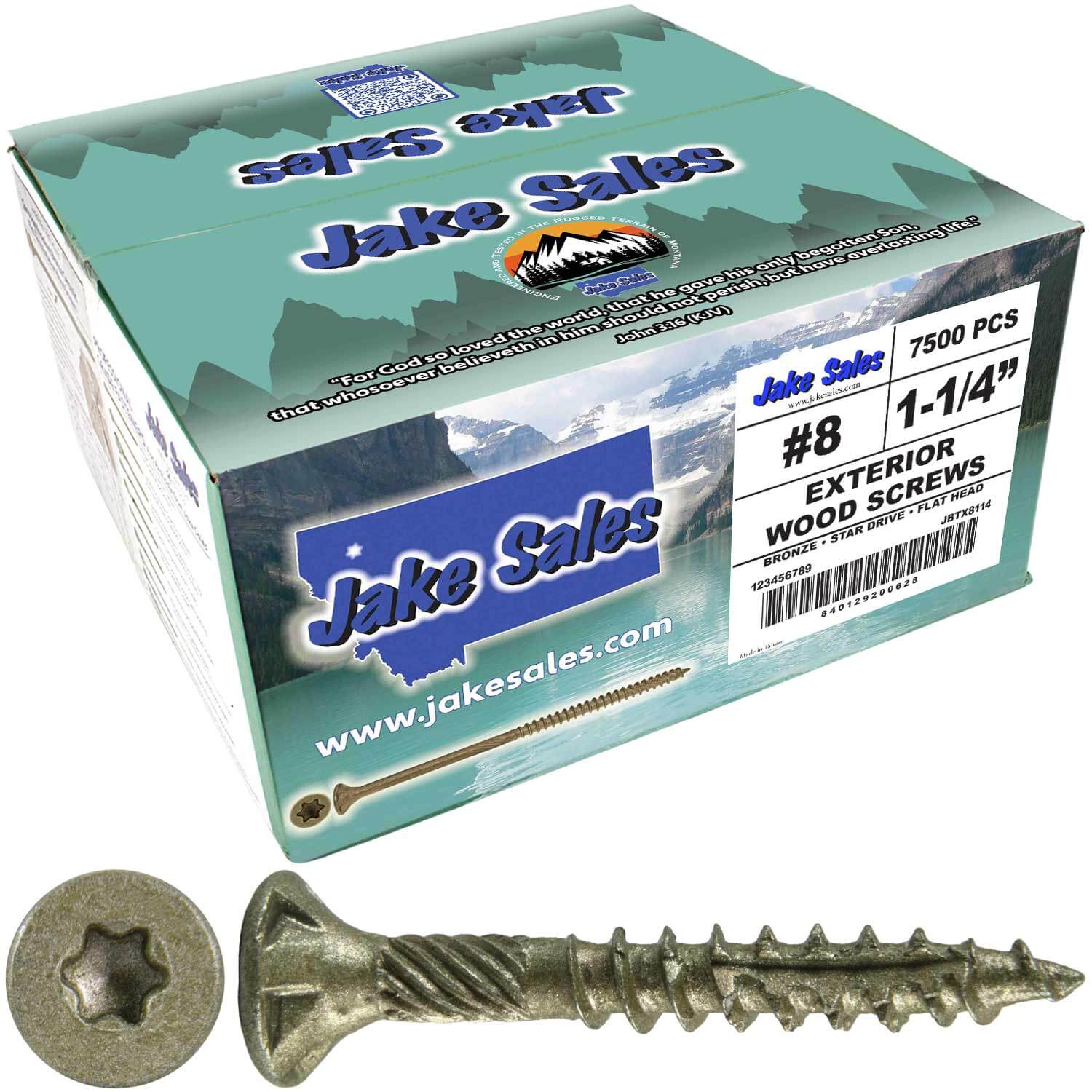 #8 x 3/4" - 2" Bronze Exterior Coated Wood Screw Torx/Star Drive Head - Multipurpose Exterior Coated Torx/Star Drive Wood Screws - Image 59