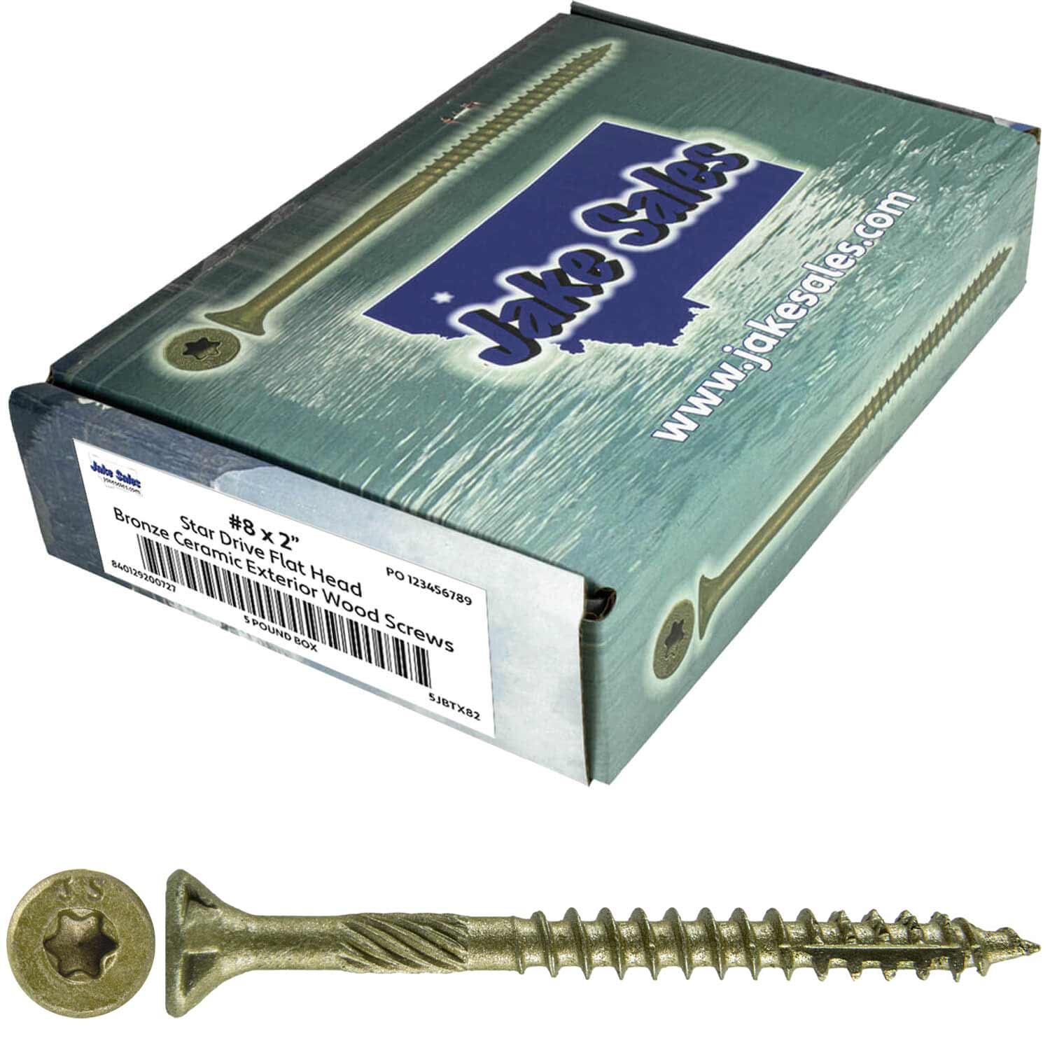 #8 x 3/4" - 2" Bronze Exterior Coated Wood Screw Torx/Star Drive Head - Multipurpose Exterior Coated Torx/Star Drive Wood Screws - Image 69