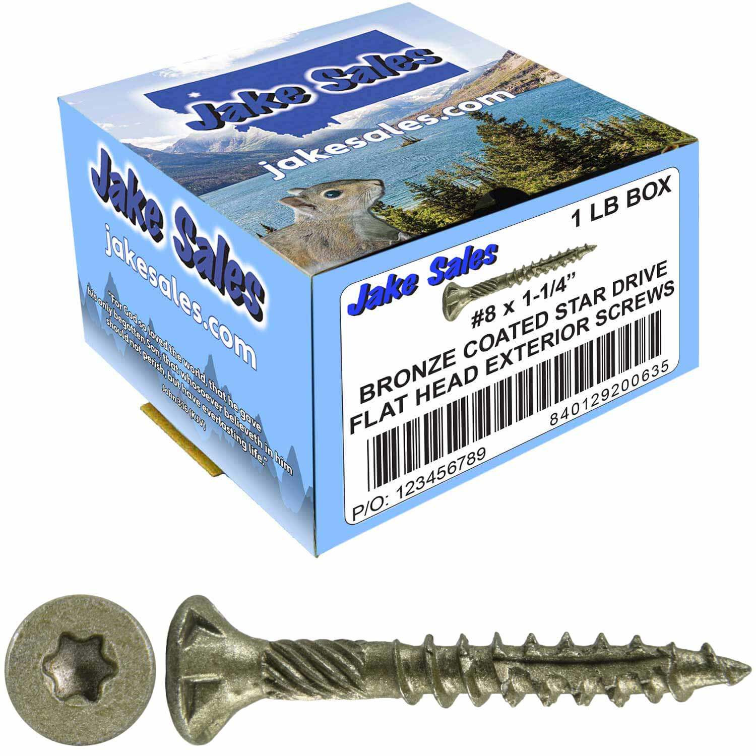 #8 x 3/4" - 2" Bronze Exterior Coated Wood Screw Torx/Star Drive Head - Multipurpose Exterior Coated Torx/Star Drive Wood Screws - Image 7