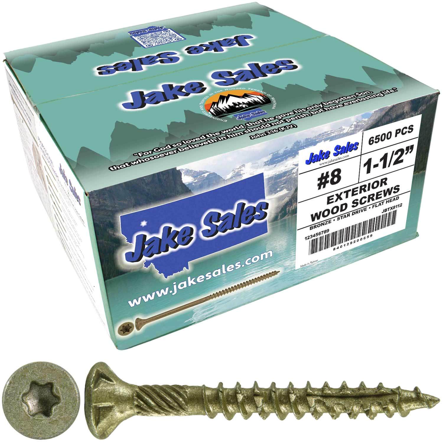 #8 x 3/4" - 2" Bronze Exterior Coated Wood Screw Torx/Star Drive Head - Multipurpose Exterior Coated Torx/Star Drive Wood Screws - Image 9