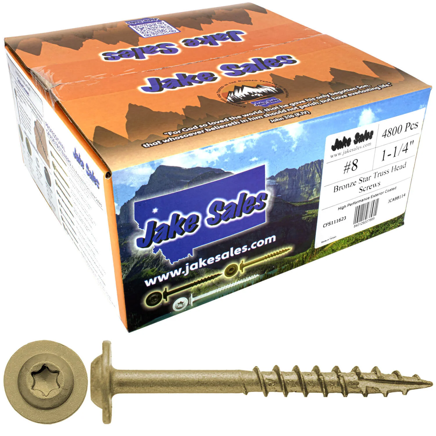 #8 Bronze Star Exterior Coated Modified Truss Head Cabinet Wood Screw Torx/Star Drive Head - Multipurpose Exterior Coated Torx/Star Drive Wood Screws - Image 14