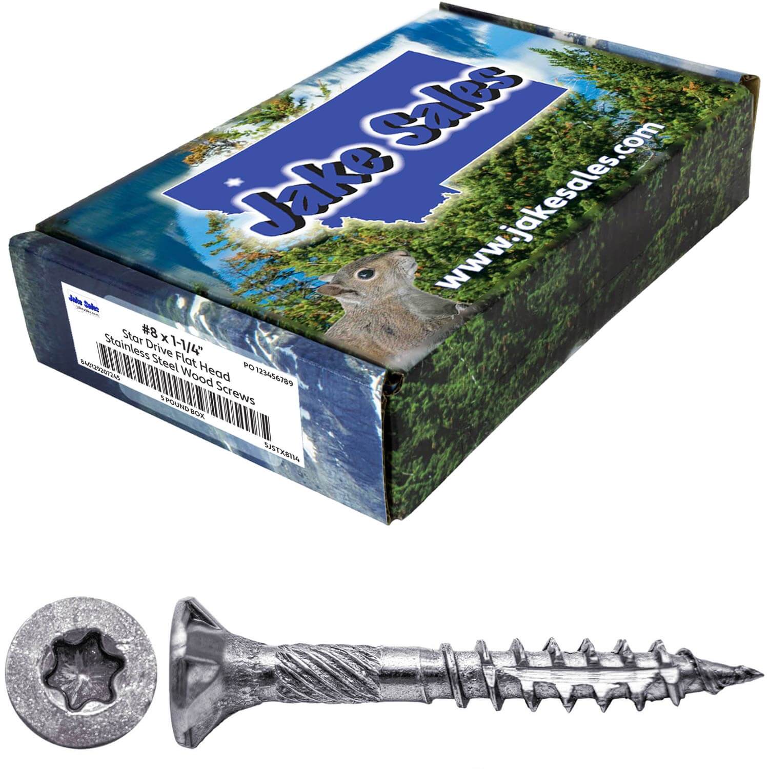 #8 Torx/Star Drive Head - 300 Grade Stainless Steel Torx/Star Drive Wood Screws - Silver Star Stainless Steel Wood Screw - Image 18