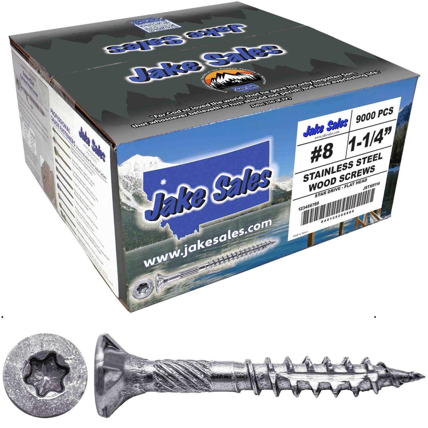 #8 Torx/Star Drive Head - 300 Grade Stainless Steel Torx/Star Drive Wood Screws - Silver Star Stainless Steel Wood Screw - Image 41