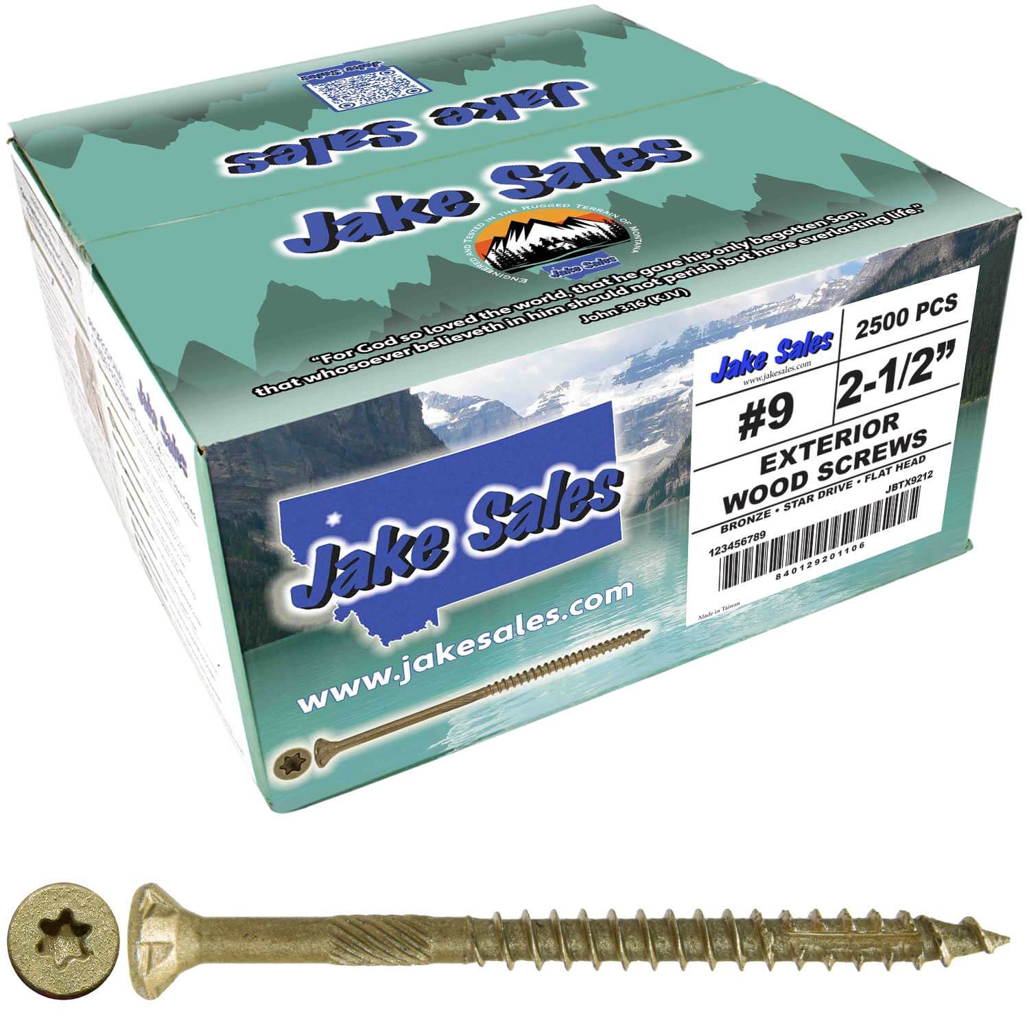 #9 x 1-1/2" - 3-1/8" Bronze Exterior Coated Wood Screw Torx/Star Drive Head - Multipurpose Exterior Coated Torx/Star Drive Wood Screws - Image 14
