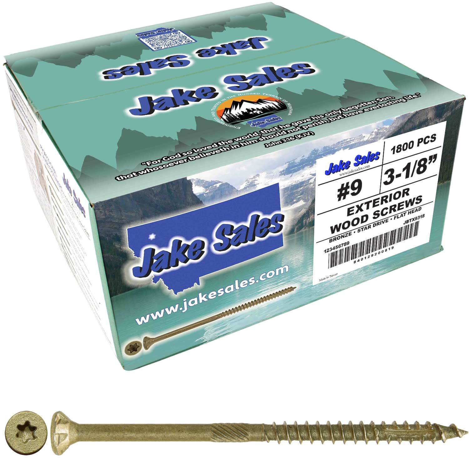 #9 x 1-1/2" - 3-1/8" Bronze Exterior Coated Wood Screw Torx/Star Drive Head - Multipurpose Exterior Coated Torx/Star Drive Wood Screws - Image 35