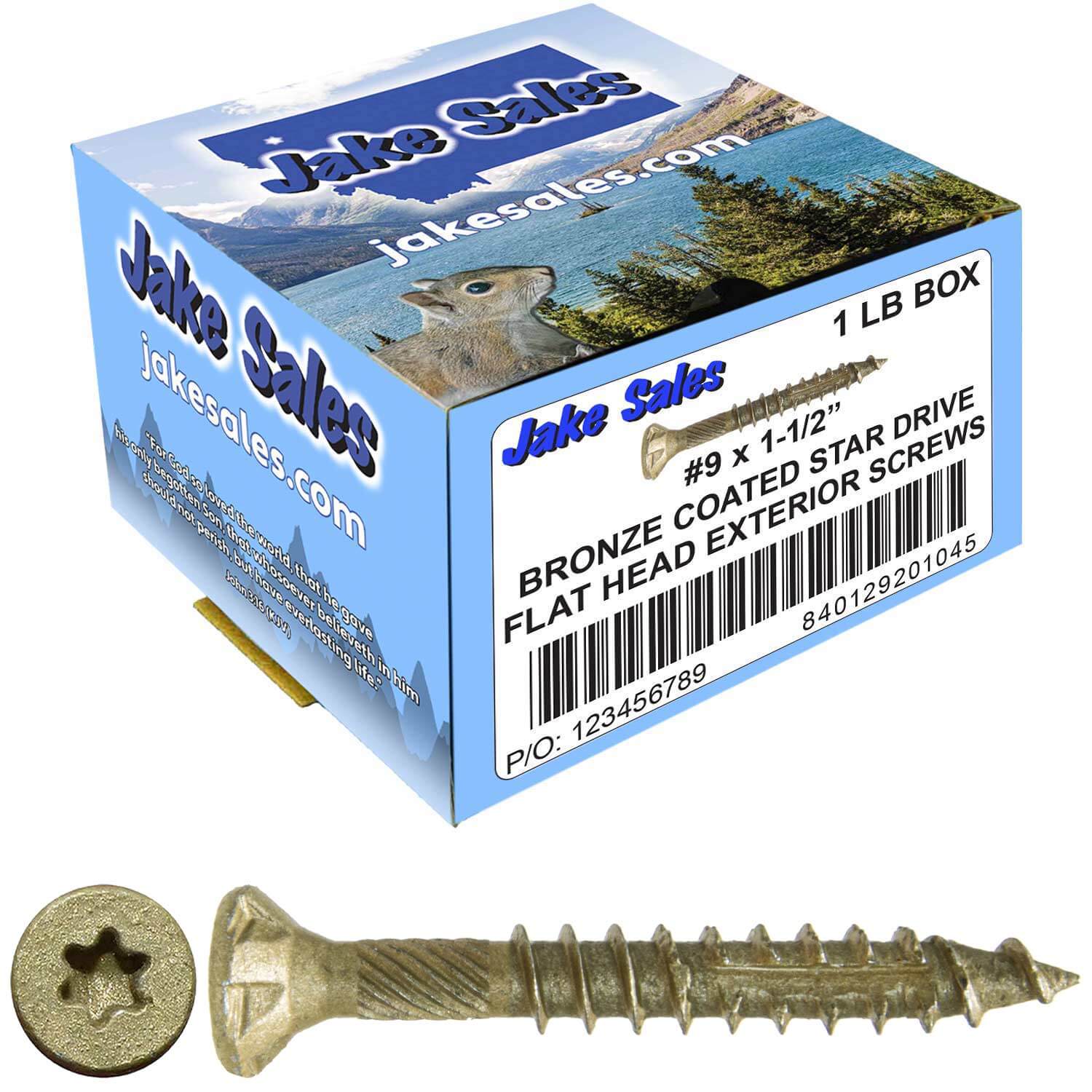 #9 x 1-1/2" - 3-1/8" Bronze Exterior Coated Wood Screw Torx/Star Drive Head - Multipurpose Exterior Coated Torx/Star Drive Wood Screws - Image 61