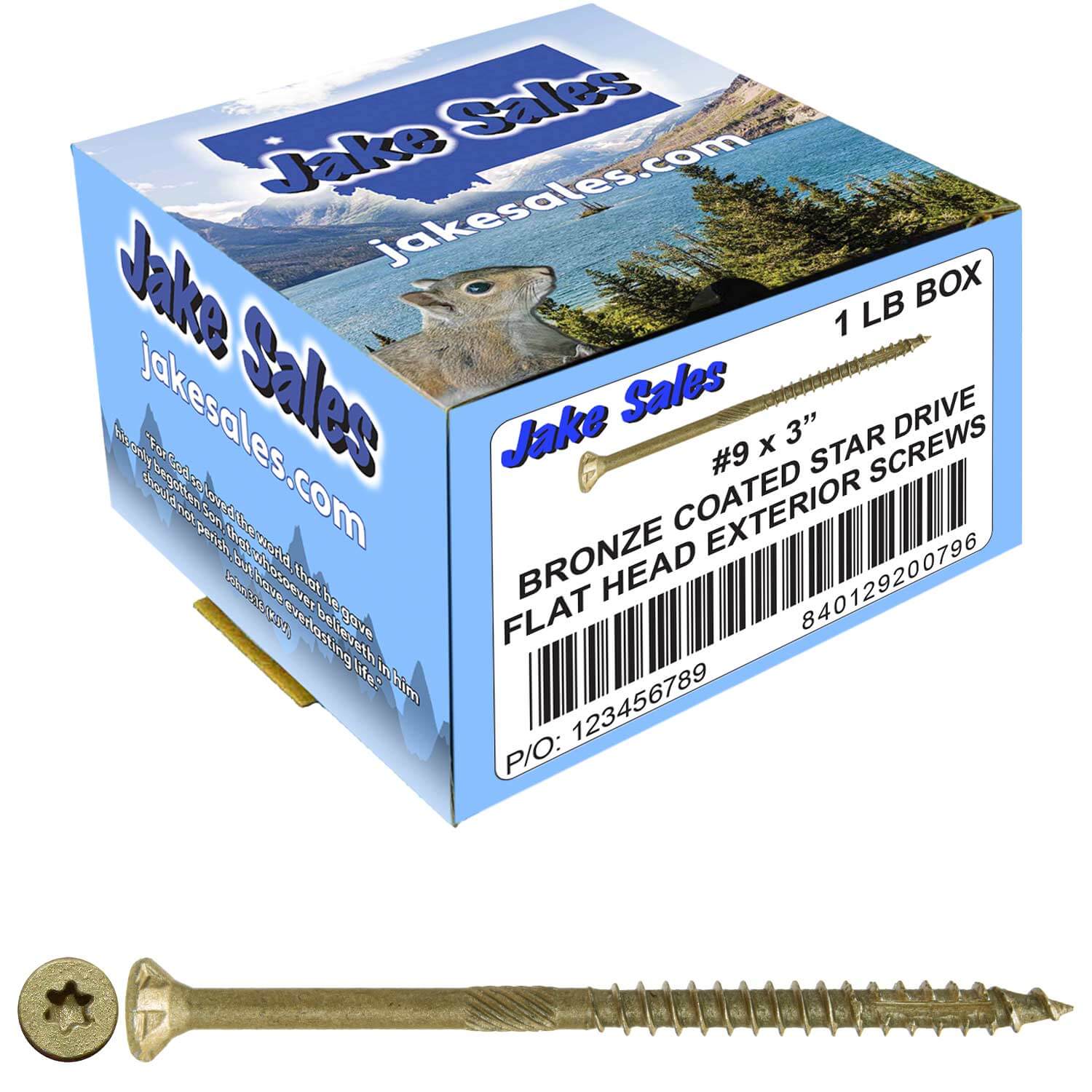 #9 x 1-1/2" - 3-1/8" Bronze Exterior Coated Wood Screw Torx/Star Drive Head - Multipurpose Exterior Coated Torx/Star Drive Wood Screws - Image 72