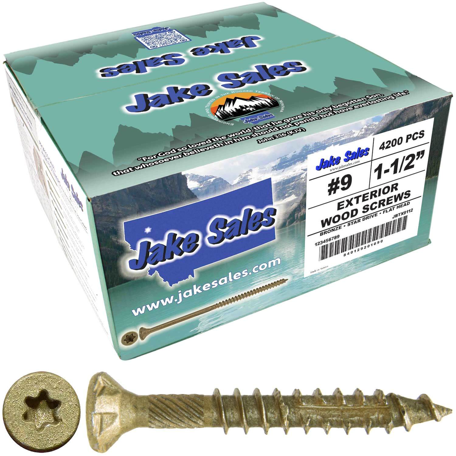 #9 x 1-1/2" - 3-1/8" Bronze Exterior Coated Wood Screw Torx/Star Drive Head - Multipurpose Exterior Coated Torx/Star Drive Wood Screws - Image 80