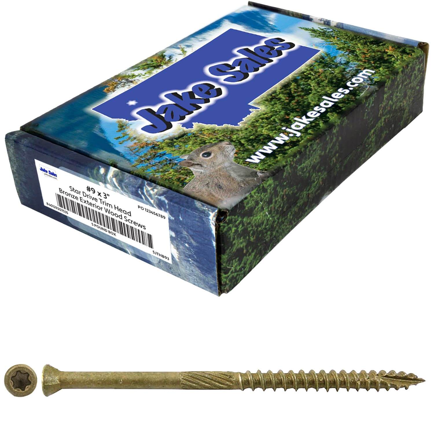 #9 Bronze Star Trim Head Wood Screw Torx/Star Drive Head - Multipurpose Exterior Coated Torx/Star Drive Wood Screws - Image 47