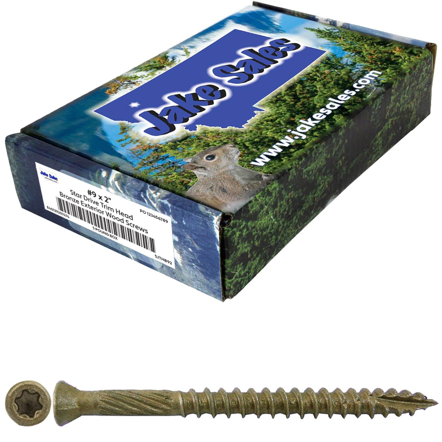 #9 Bronze Star Trim Head Wood Screw Torx/Star Drive Head - Multipurpose Exterior Coated Torx/Star Drive Wood Screws - Image 70