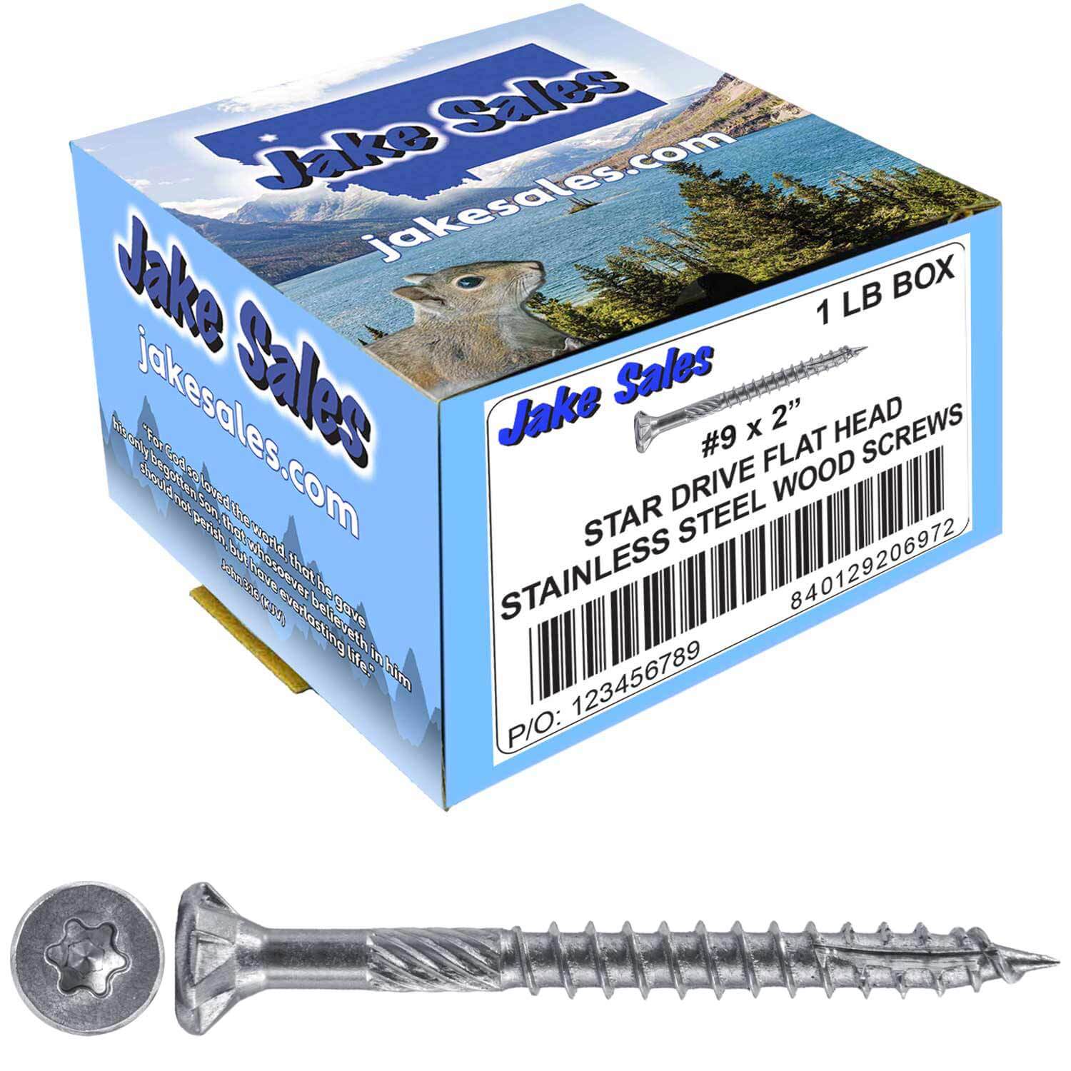 #9 Silver Star Stainless Steel Wood Screw Torx/Star Drive Head - Grade 300 Series Stainless Steel Torx/Star Drive Wood Screws - Image 12