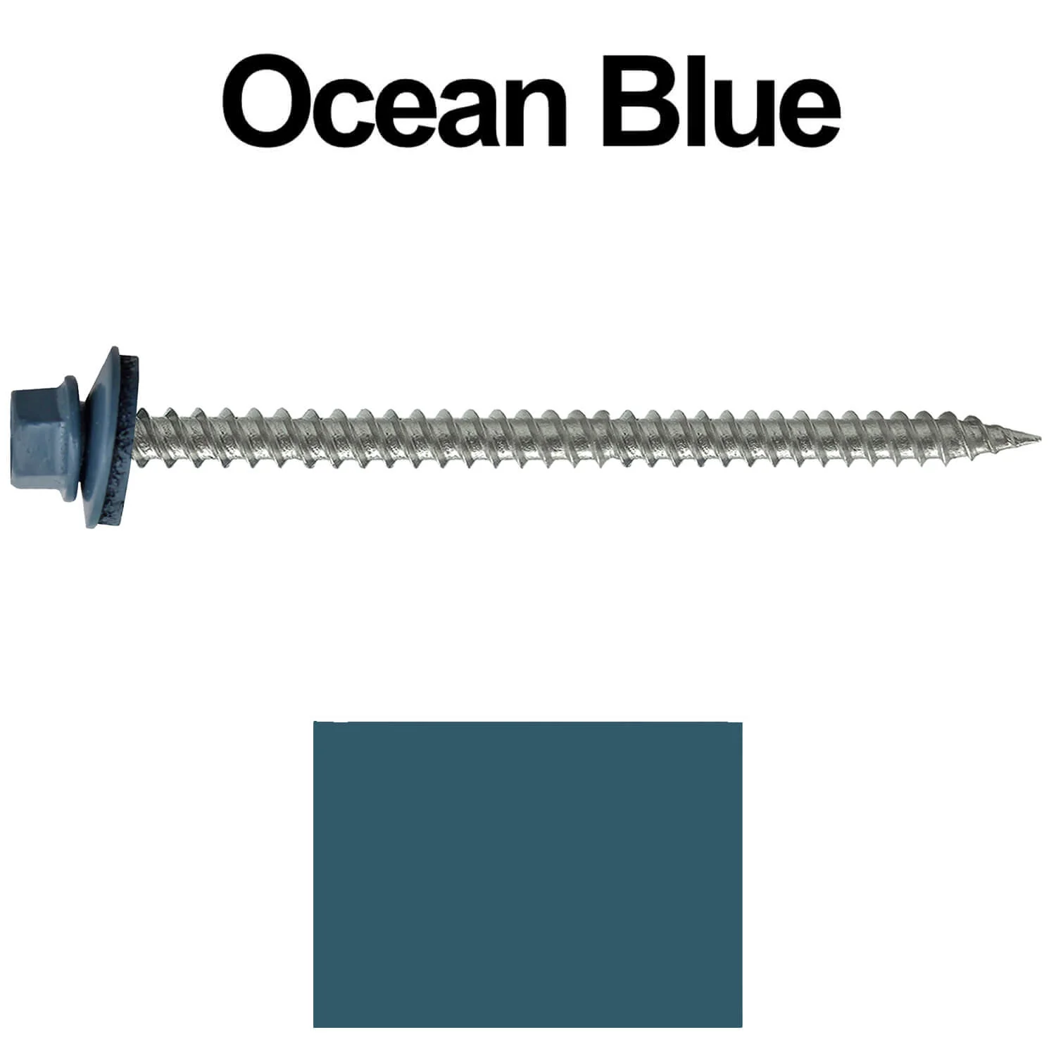 #9 x 3" Stainless Steel Metal Roofing Screws - Hex Washer Head - Self starting/self tapping - EPDM washer. Colored head. - Image 105