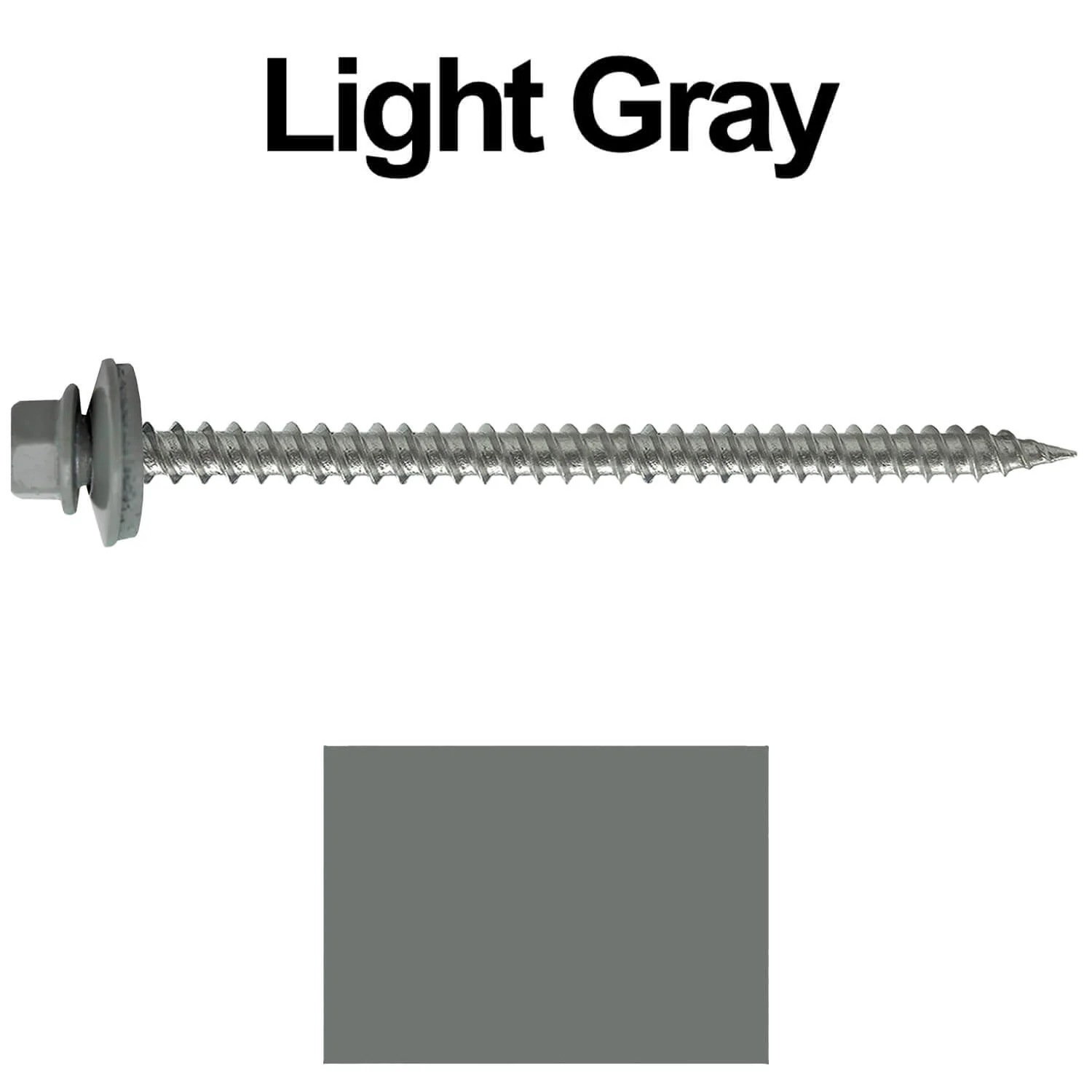 #9 x 3" Stainless Steel Metal Roofing Screws - Hex Washer Head - Self starting/self tapping - EPDM washer. Colored head. - Image 153