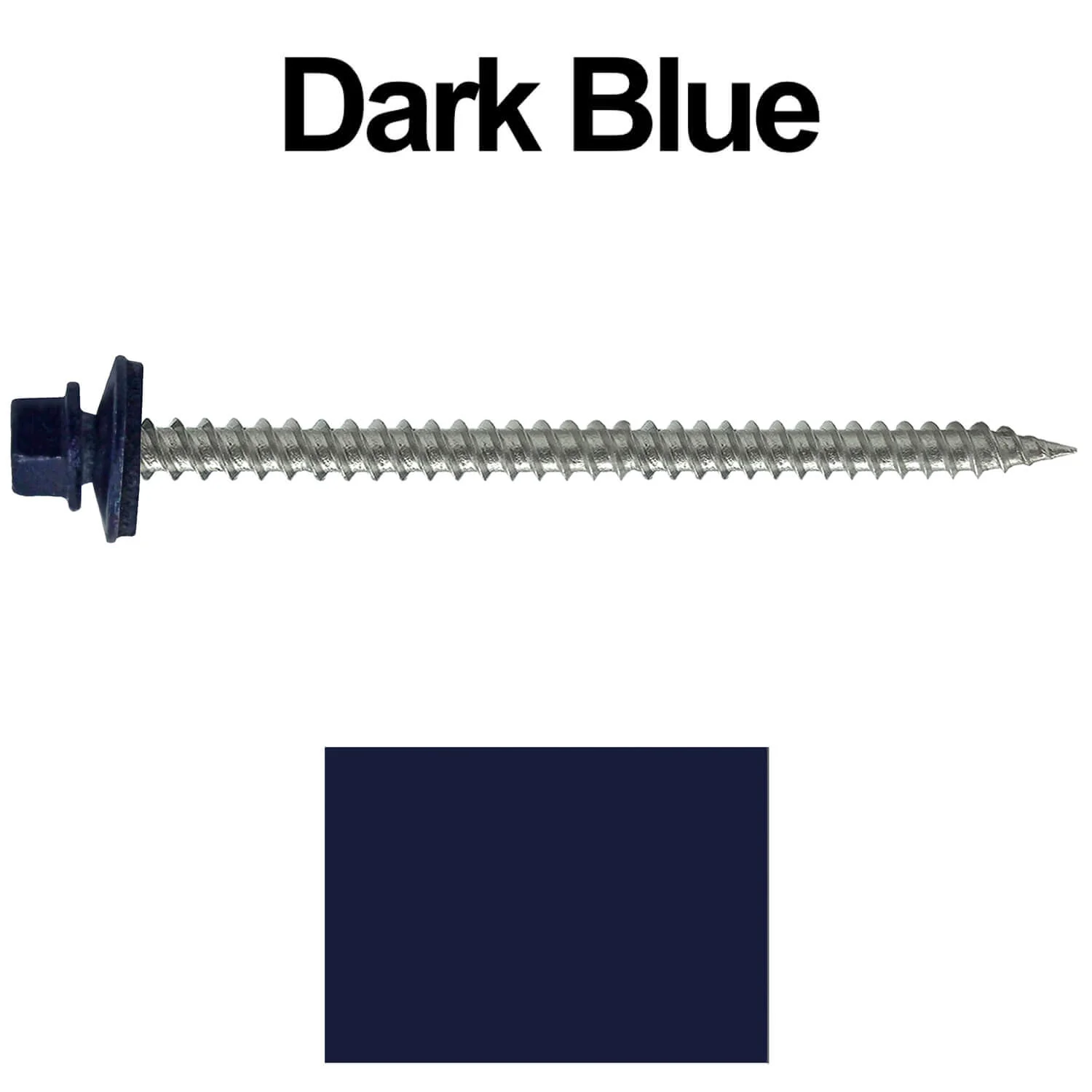 #9 x 3" Stainless Steel Metal Roofing Screws - Hex Washer Head - Self starting/self tapping - EPDM washer. Colored head. - Image 197