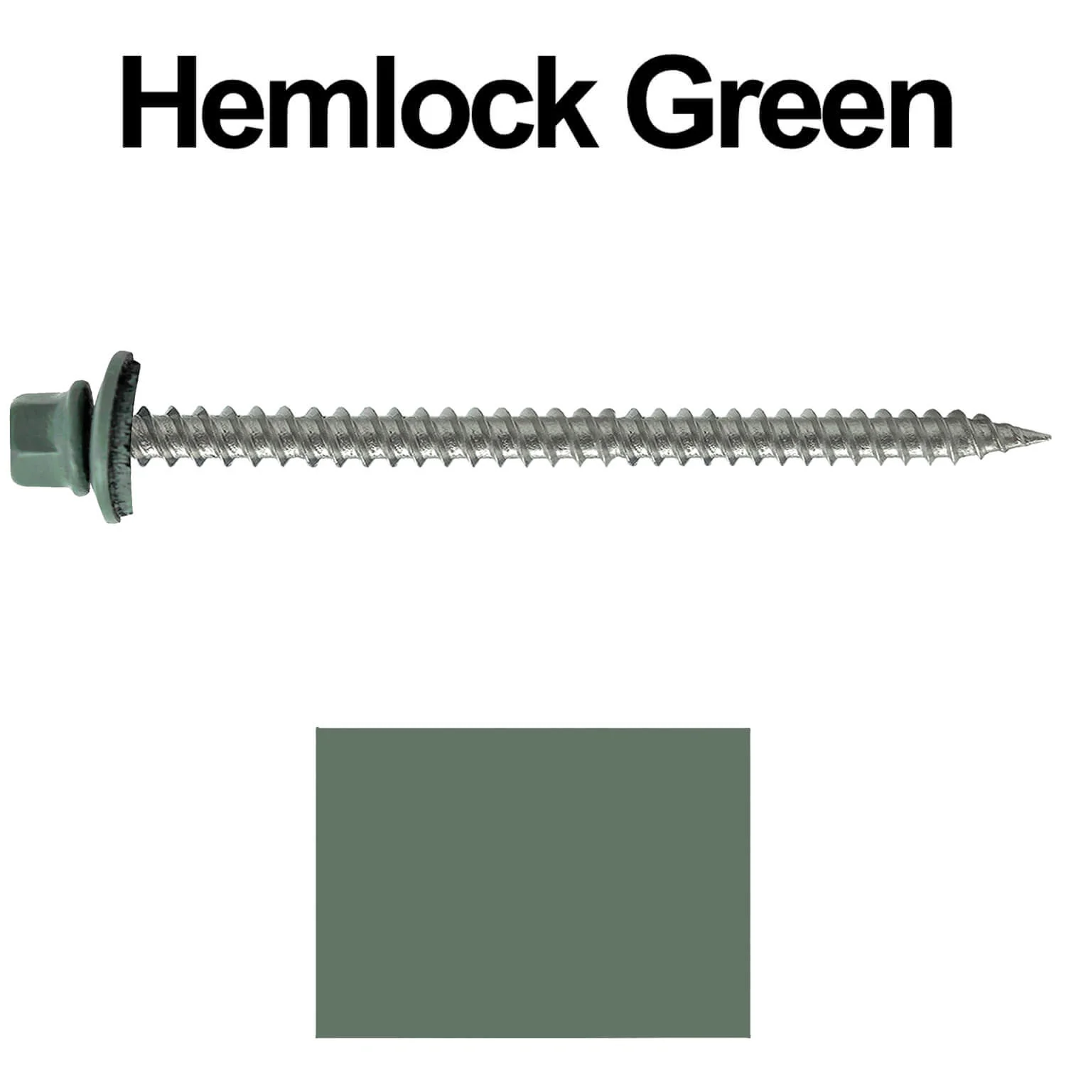 #9 x 3" Stainless Steel Metal Roofing Screws - Hex Washer Head - Self starting/self tapping - EPDM washer. Colored head. - Image 213