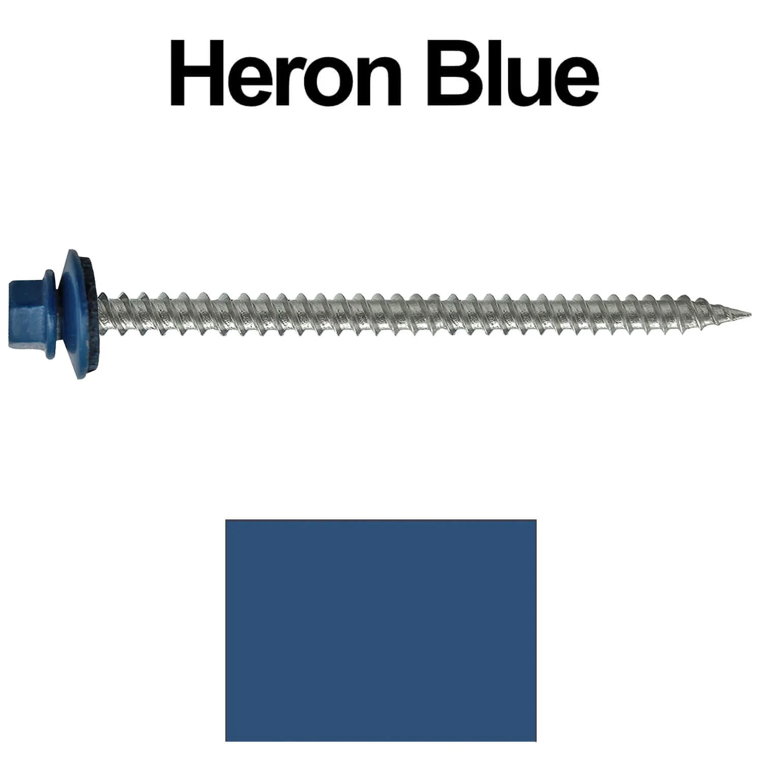 #9 x 3" Stainless Steel Metal Roofing Screws - Hex Washer Head - Self starting/self tapping - EPDM washer. Colored head. - Image 215