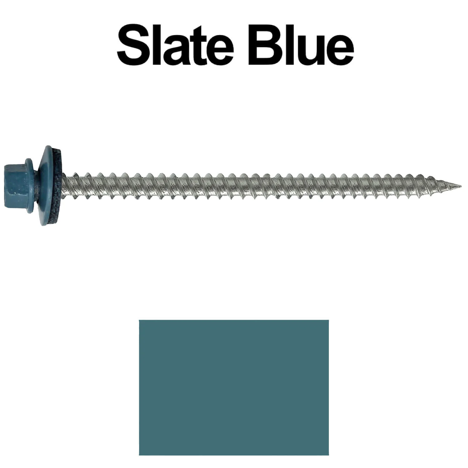 #9 x 3" Stainless Steel Metal Roofing Screws - Hex Washer Head - Self starting/self tapping - EPDM washer. Colored head. - Image 240