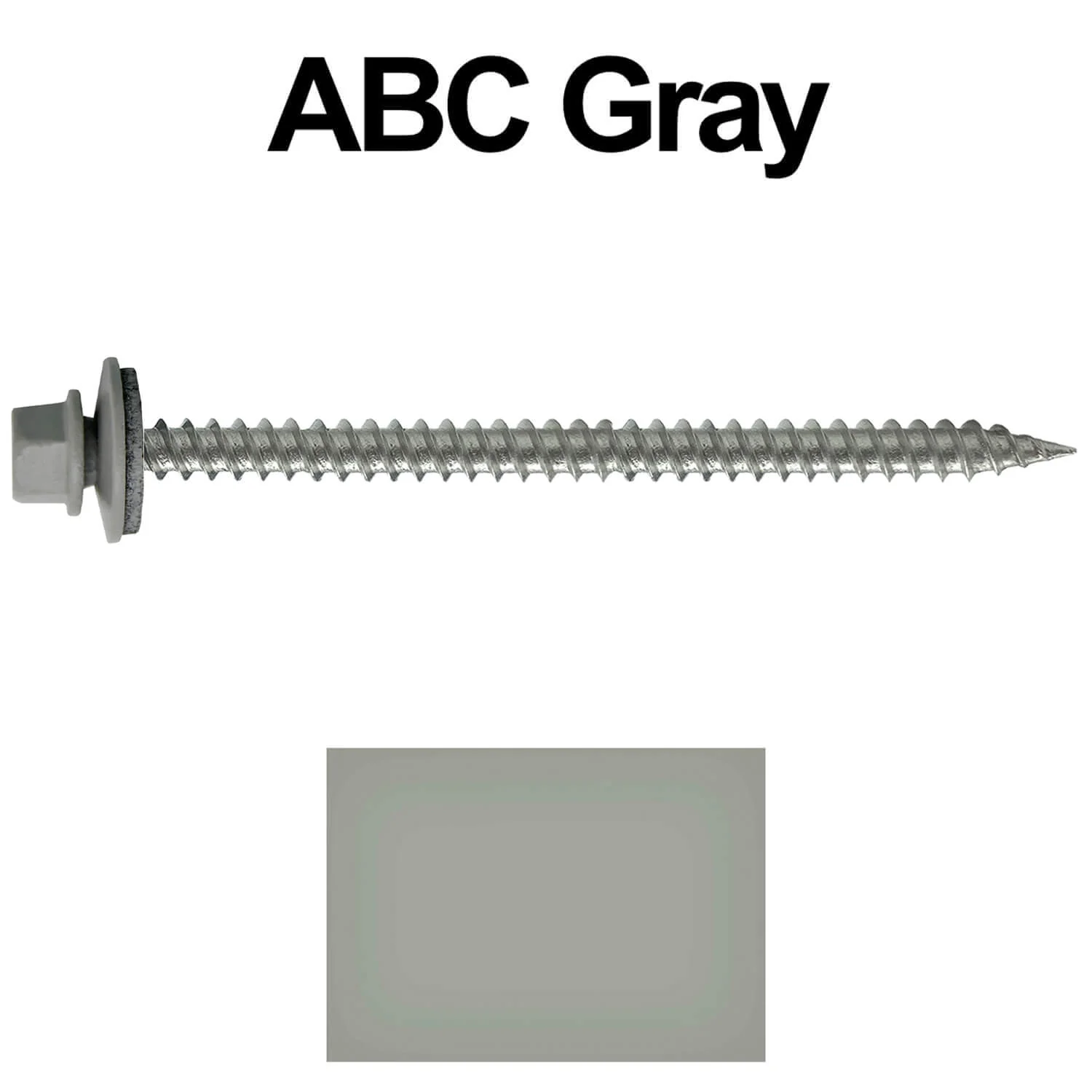 #9 x 3" Stainless Steel Metal Roofing Screws - Hex Washer Head - Self starting/self tapping - EPDM washer. Colored head. - Image 4