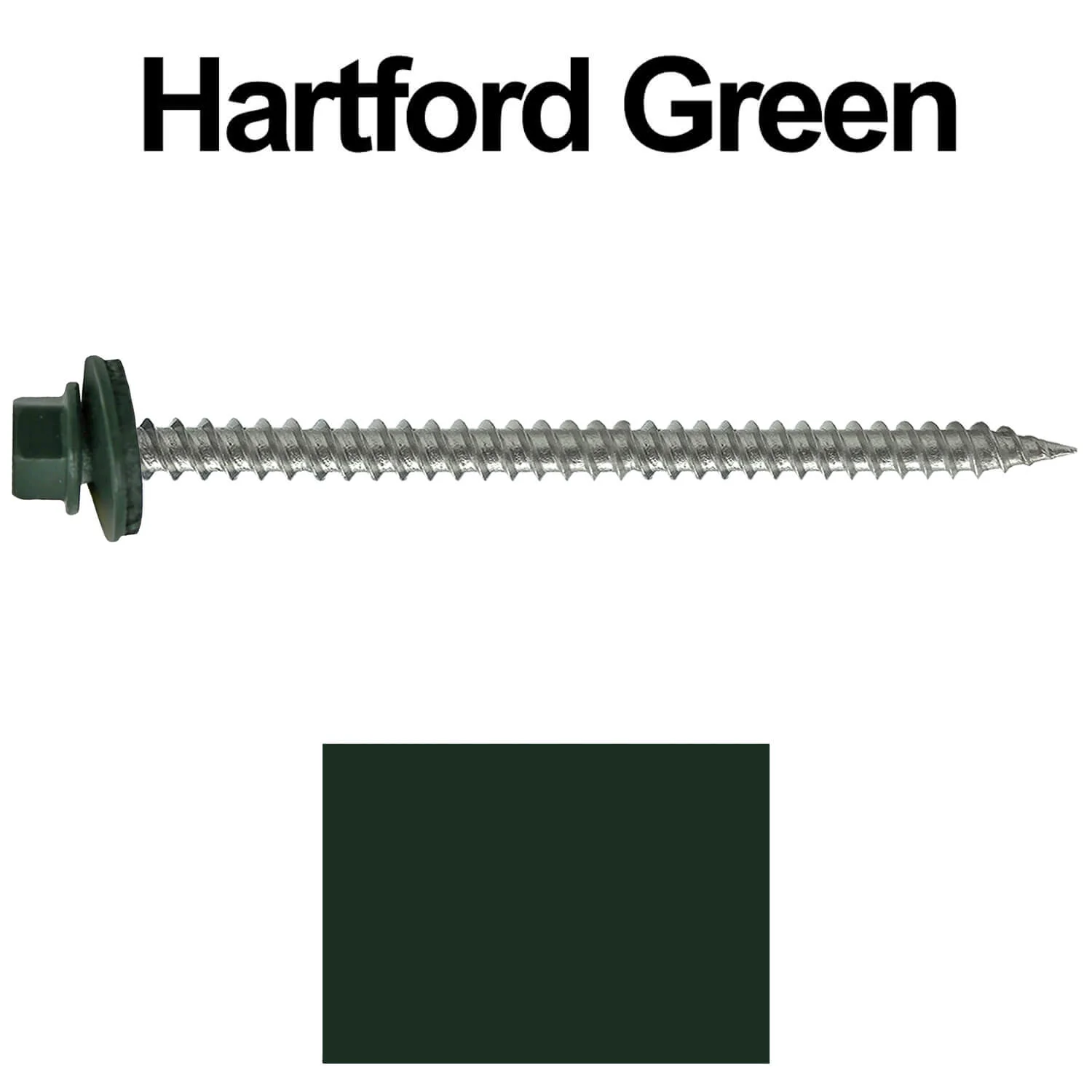 #9 x 3" Stainless Steel Metal Roofing Screws - Hex Washer Head - Self starting/self tapping - EPDM washer. Colored head. - Image 88
