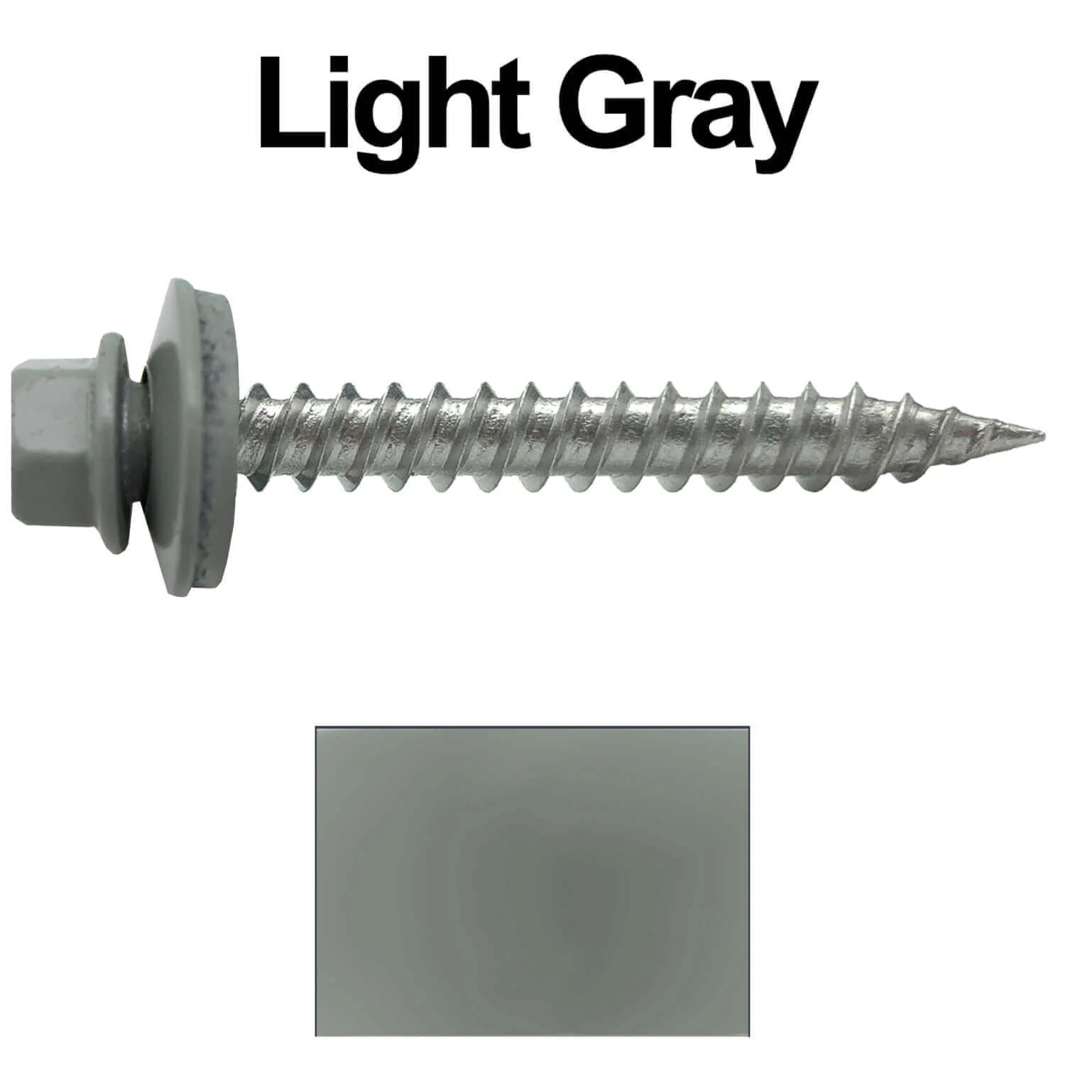 #9 x 1-1/2" Stainless Steel Metal Roofing Screws - Hex Washer Head - Self-Piercing (SP) tip metal to wood siding screws. EPDM washer. Colored head. - Image 100