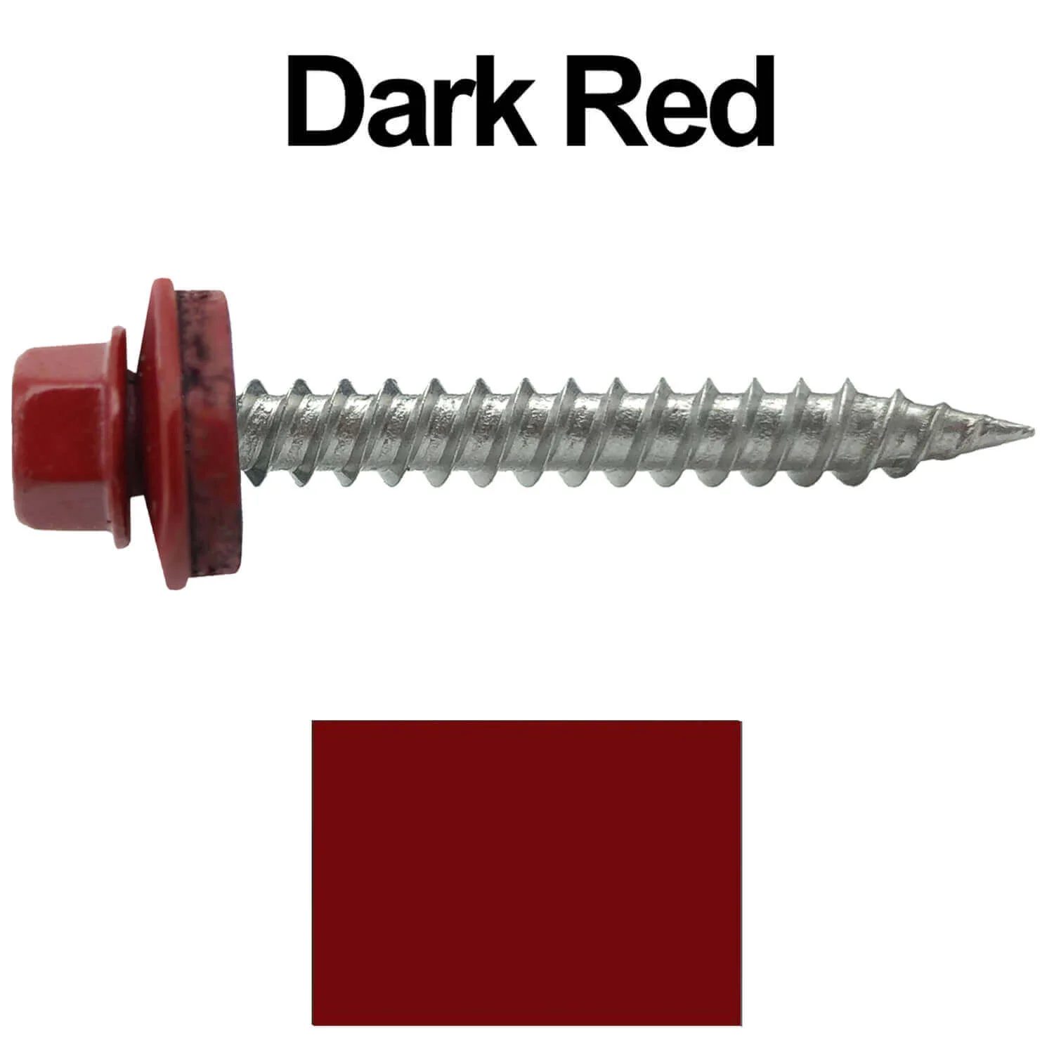 #9 x 1-1/2" Stainless Steel Metal Roofing Screws - Hex Washer Head - Self-Piercing (SP) tip metal to wood siding screws. EPDM washer. Colored head. - Image 21