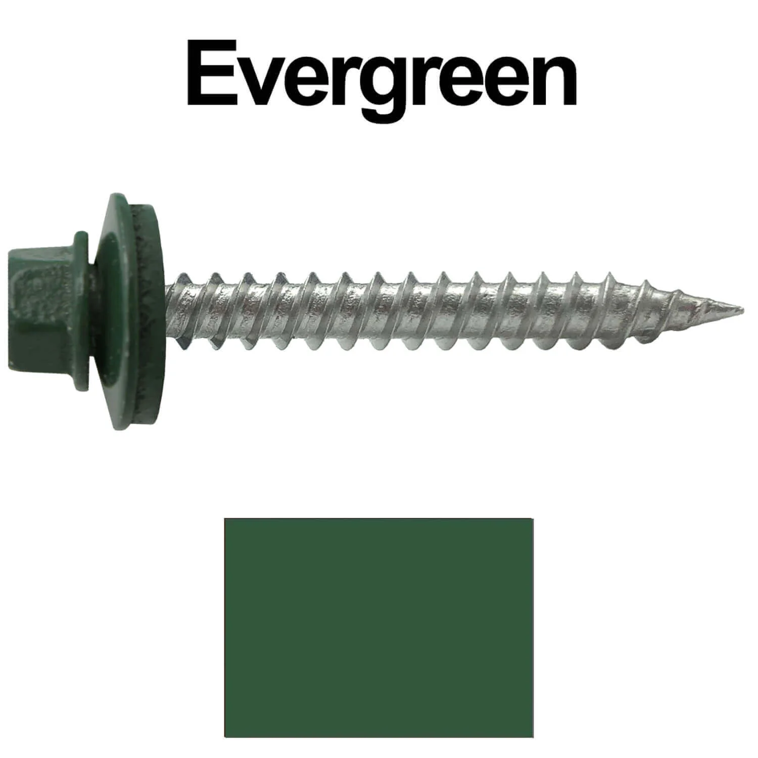 #9 x 1-1/2" Stainless Steel Metal Roofing Screws - Hex Washer Head - Self-Piercing (SP) tip metal to wood siding screws. EPDM washer. Colored head. - Image 82