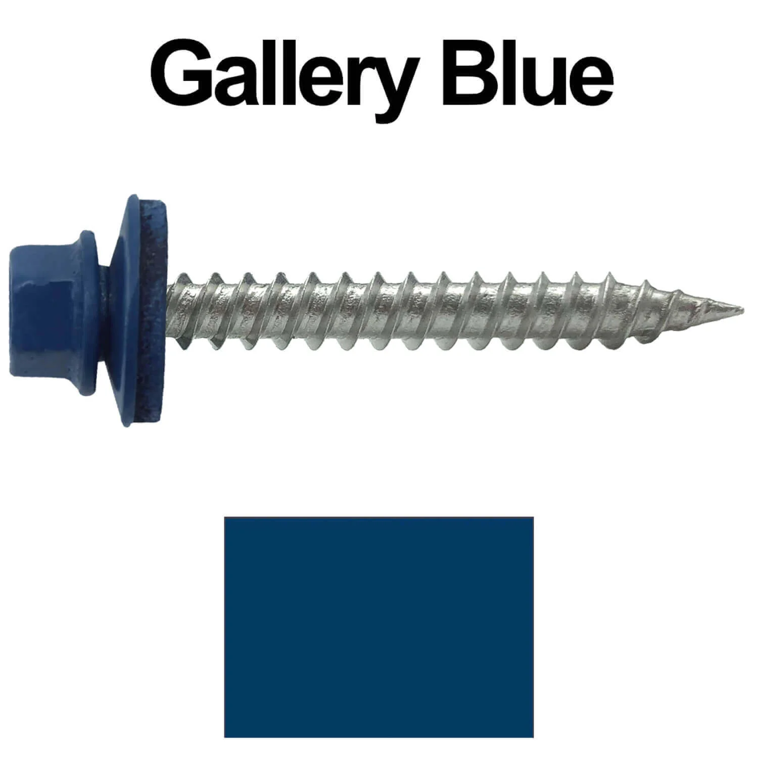 #9 x 1-1/2" Stainless Steel Metal Roofing Screws - Hex Washer Head - Self-Piercing (SP) tip metal to wood siding screws. EPDM washer. Colored head. - Image 87