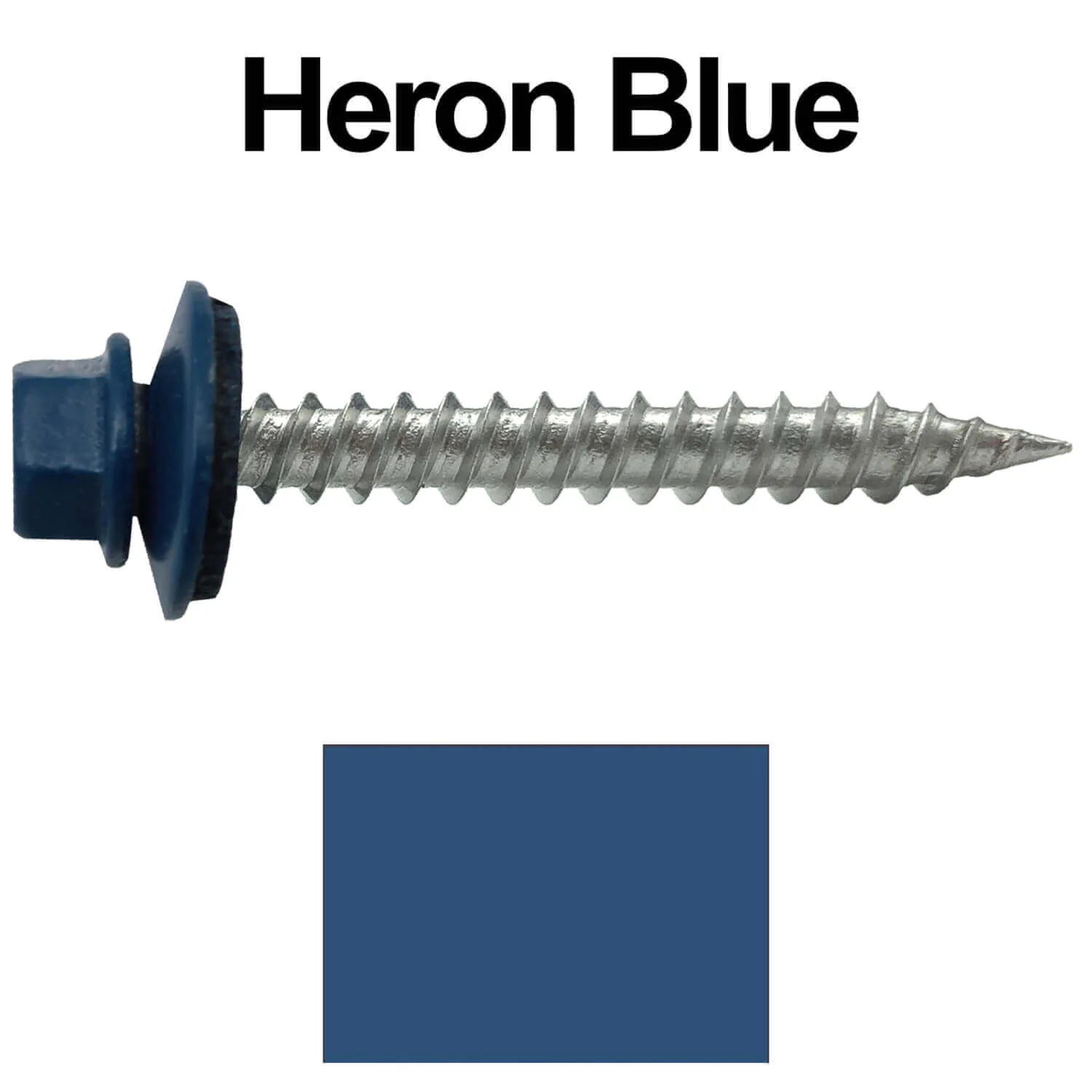 #9 x 1-1/2" Stainless Steel Metal Roofing Screws - Hex Washer Head - Self-Piercing (SP) tip metal to wood siding screws. EPDM washer. Colored head. - Image 92
