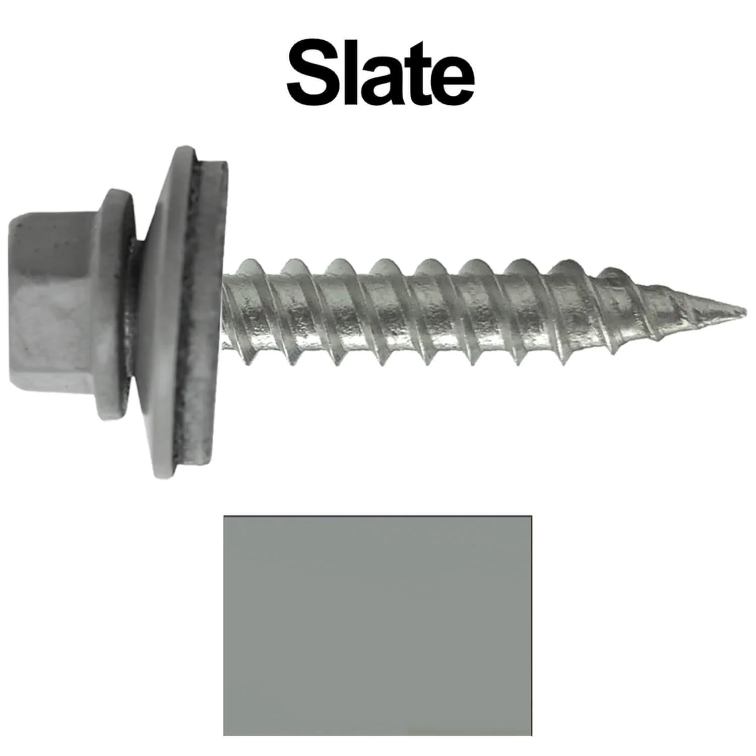 #9 x 1" Stainless Steel Metal Roofing Screws - Hex Washer Head - Self-Piercing (SP) tip metal to wood siding screws. EPDM washer. Colored head. - Image 39