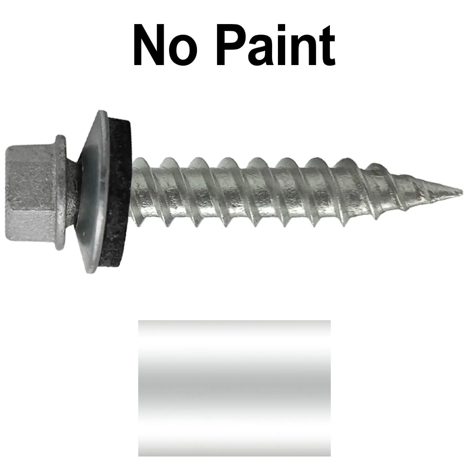 #9 x 1" Stainless Steel Metal Roofing Screws - Hex Washer Head - Self-Piercing (SP) tip metal to wood siding screws. EPDM washer. Colored head. - Image 5