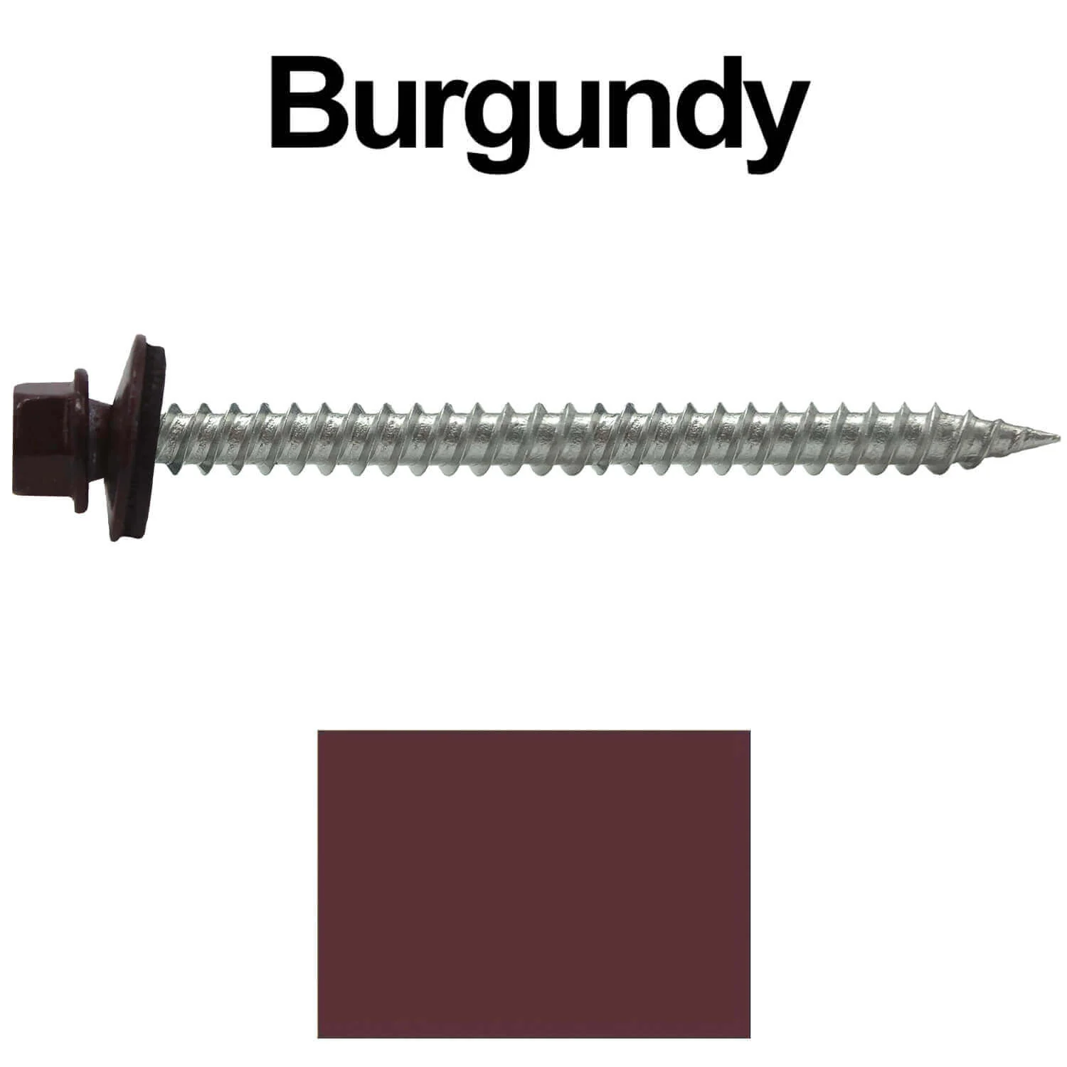 9 x 2-1/2" - Stainless Steel Metal Roofing Screws - Hex Washer Head -  Self starting metal to wood siding screws. EPDM washer. Colored head. - Image 14