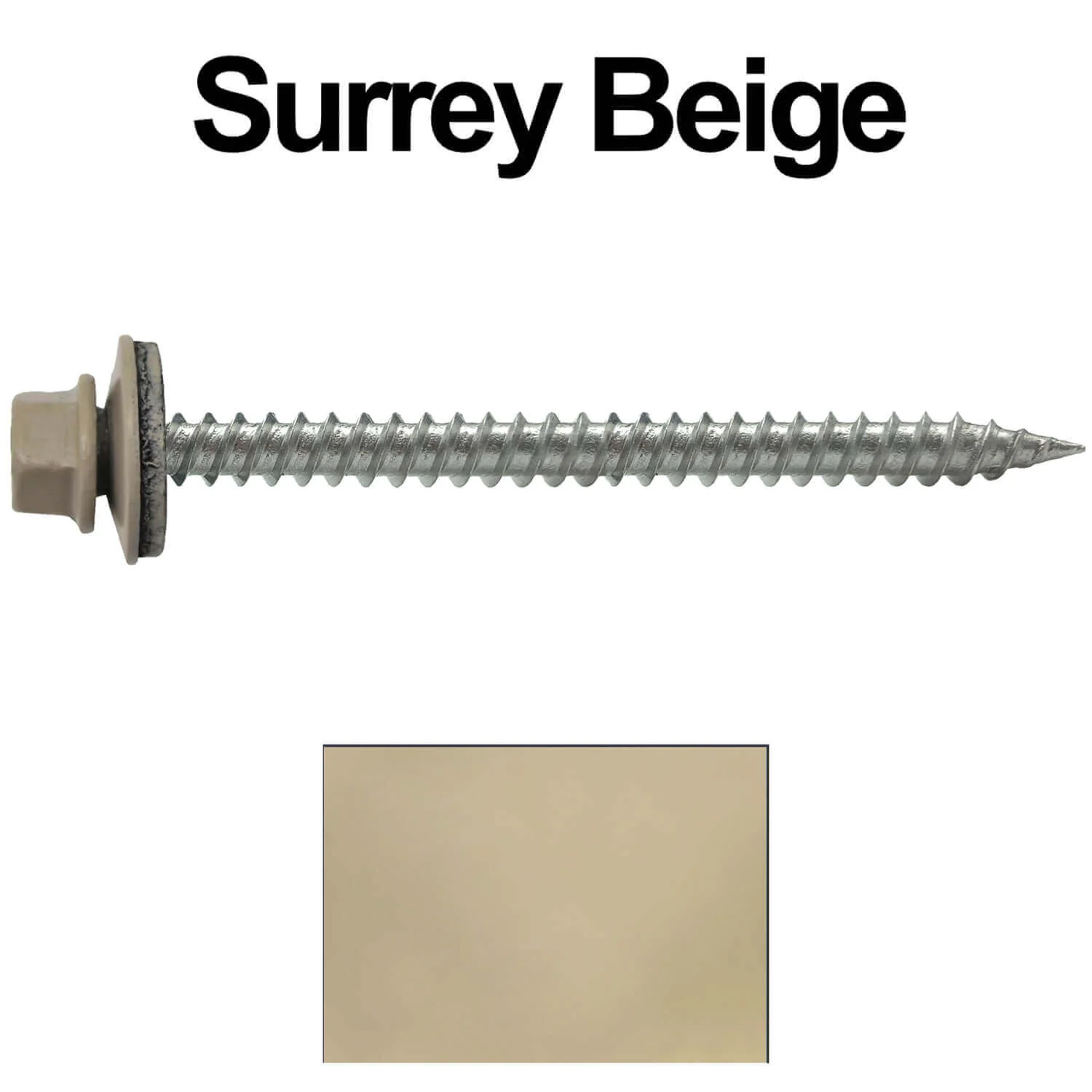 9 x 2-1/2" - Stainless Steel Metal Roofing Screws - Hex Washer Head -  Self starting metal to wood siding screws. EPDM washer. Colored head. - Image 43
