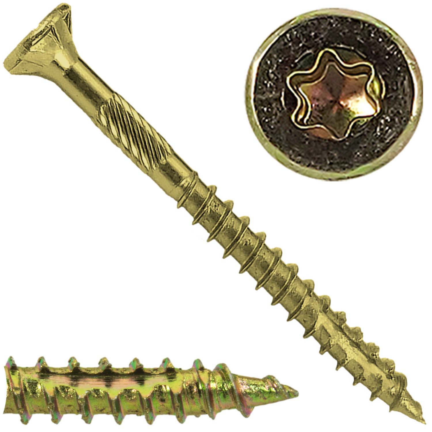 #9 x 2" Gold Star Wood Screw, T-25 Torx Drive, Flat Head (OVERSTOCK) - Image 15