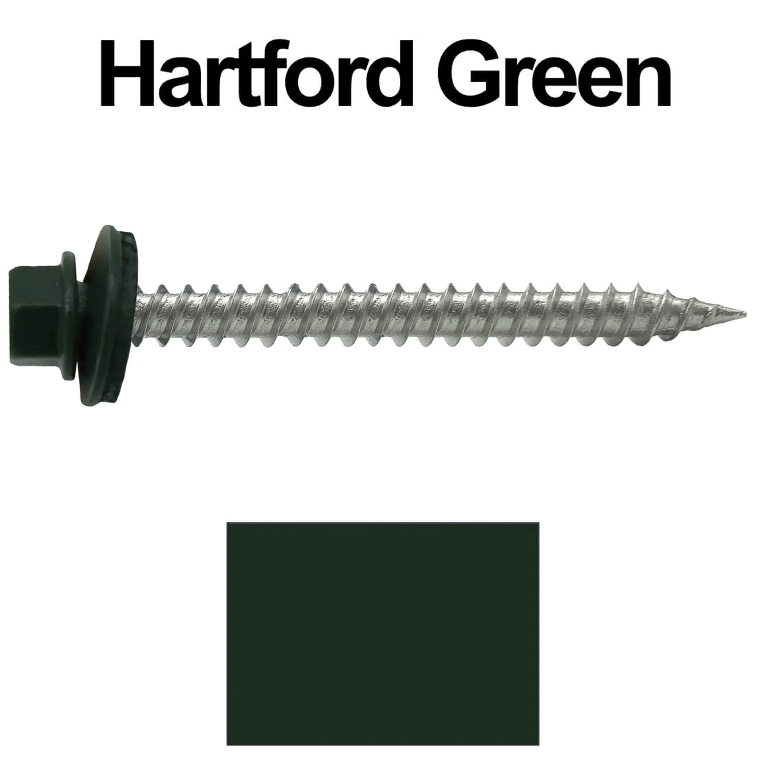 #9 x 2" Stainless Steel Metal Roofing Screws - Hex Washer Head - Self-Piercing (SP) tip metal to wood. EPDM washer. Colored head. - Image 25