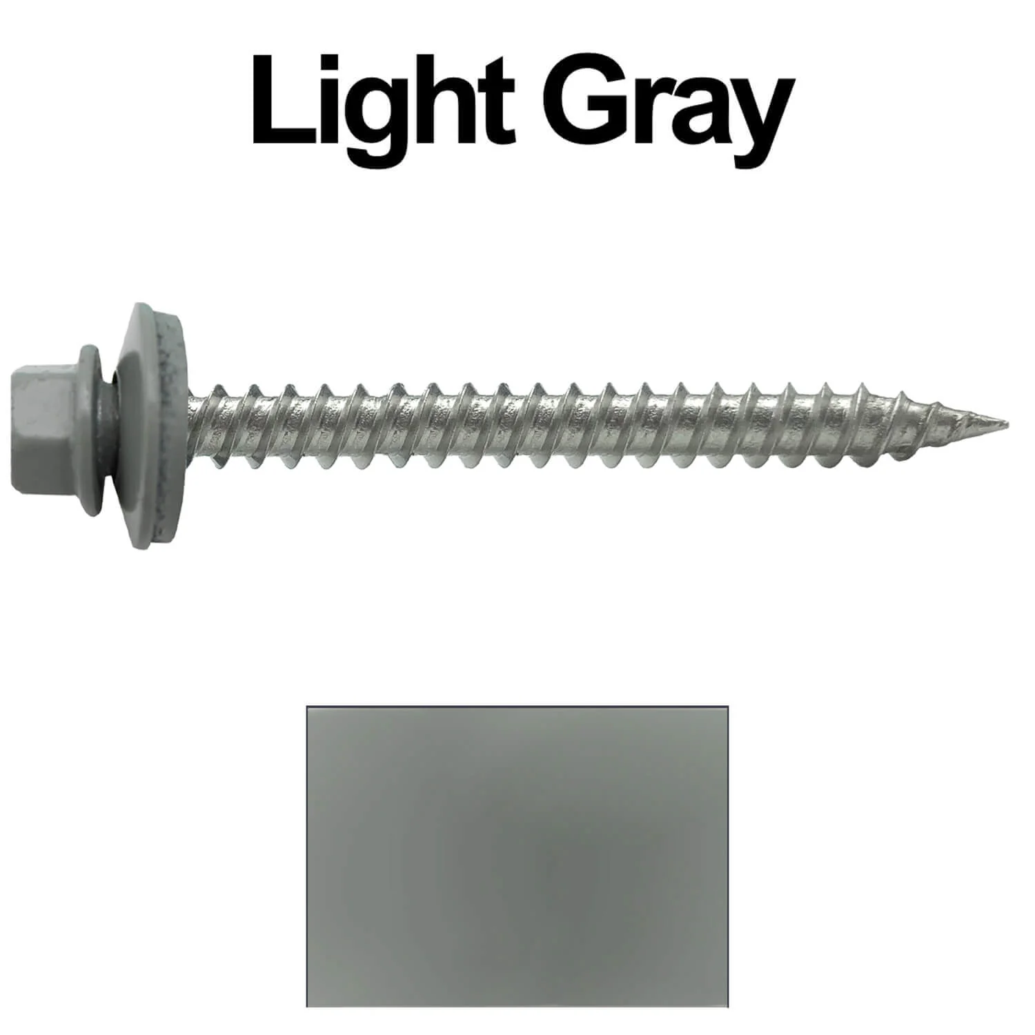 #9 x 2" Stainless Steel Metal Roofing Screws - Hex Washer Head - Self-Piercing (SP) tip metal to wood. EPDM washer. Colored head. - Image 99