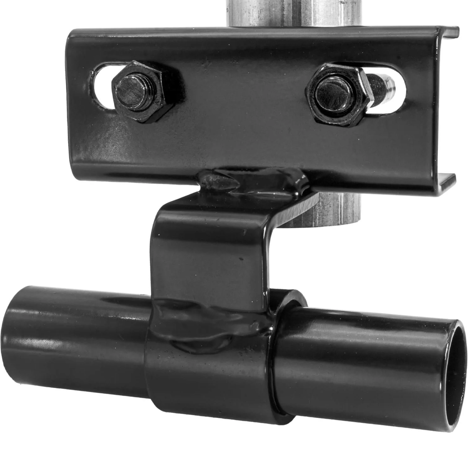BLACK 1-5/8" Track Rail to 1-5/8" and 1-7/8" Fence Post Rolling Gate Track Bracket - PRESSED STEEL - POWDER COATED - Image 5