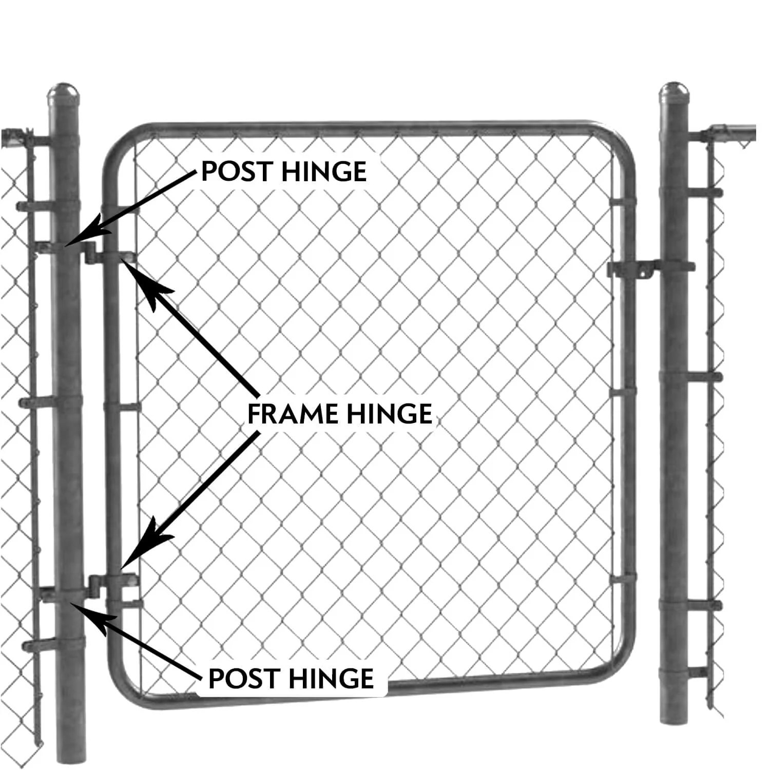 BLACK Chain Link Gate Frame Hinge w/ Bolt And Nut - Powder Coated Pressed Steel To Resist Rust and Corrosion - Image 3
