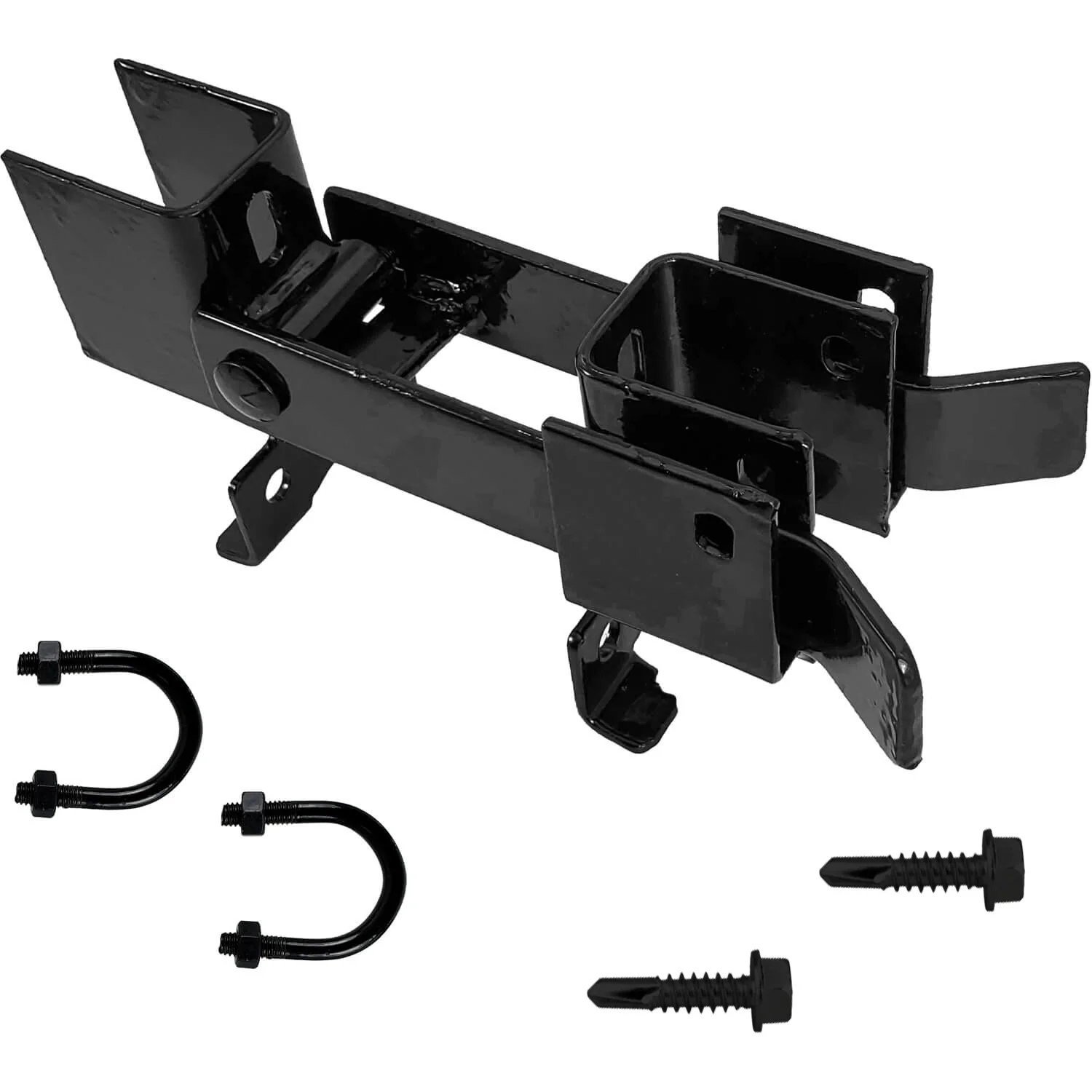 Black Chain Link Residential And Commercial Strong Arm Double Gate Latch - Latches Two Gates Together without the Need of a Drop Rod - Image 8