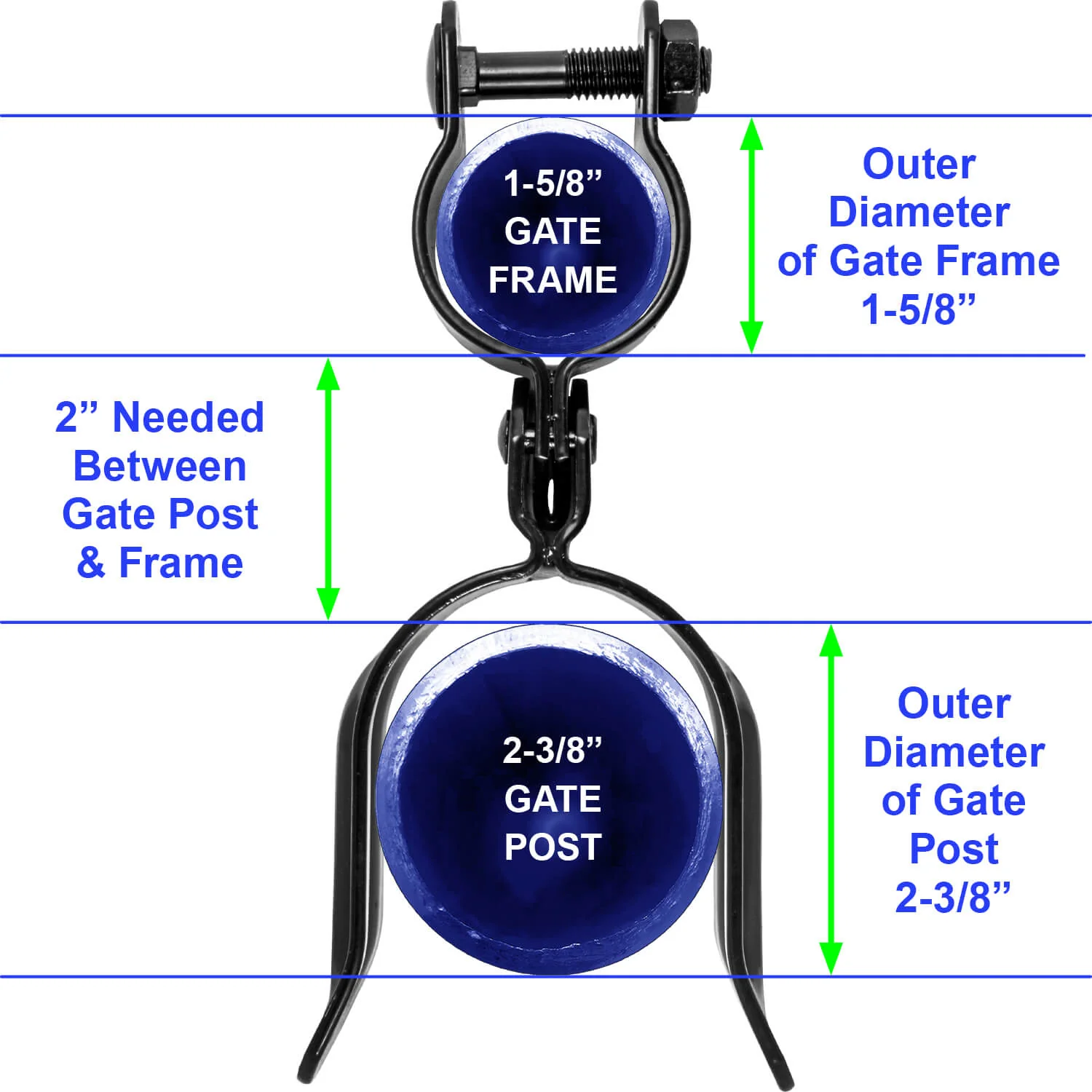 Black Heavy Duty Residential Chain Link Fork Latch - Powder Coated to Resist Rust and Corrosion. - Image 14