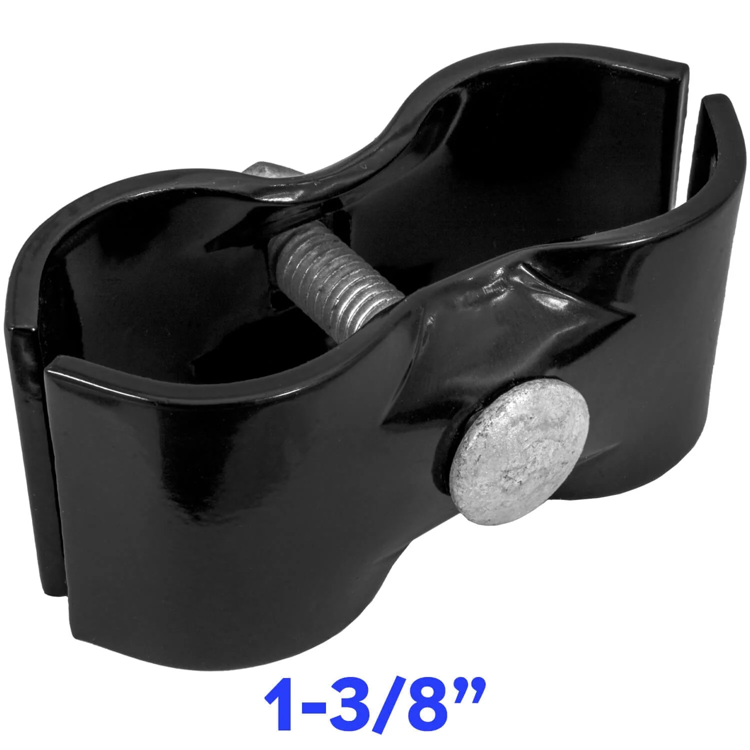 Black Powder Coated Chain Link Fence Panel Clamps with Bolts & Nuts - Saddle Clamps for Dog Kennels and Temporary Fencing - Image 7