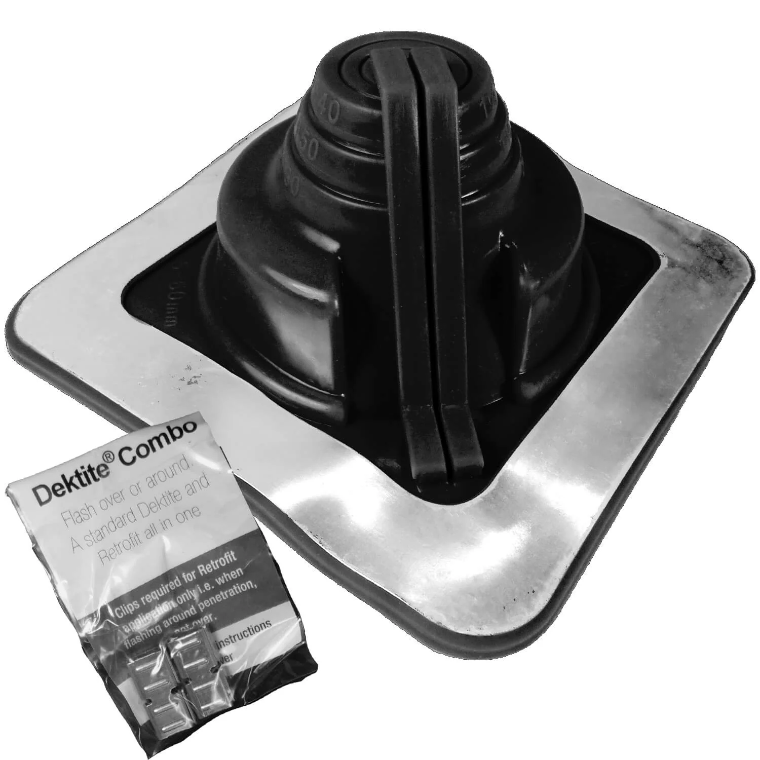 BLACK SQUARE BASE COMBO PIPE FLASHING BOOT:  EPDM Square Base Flexible Pipe Flashing - Image 14