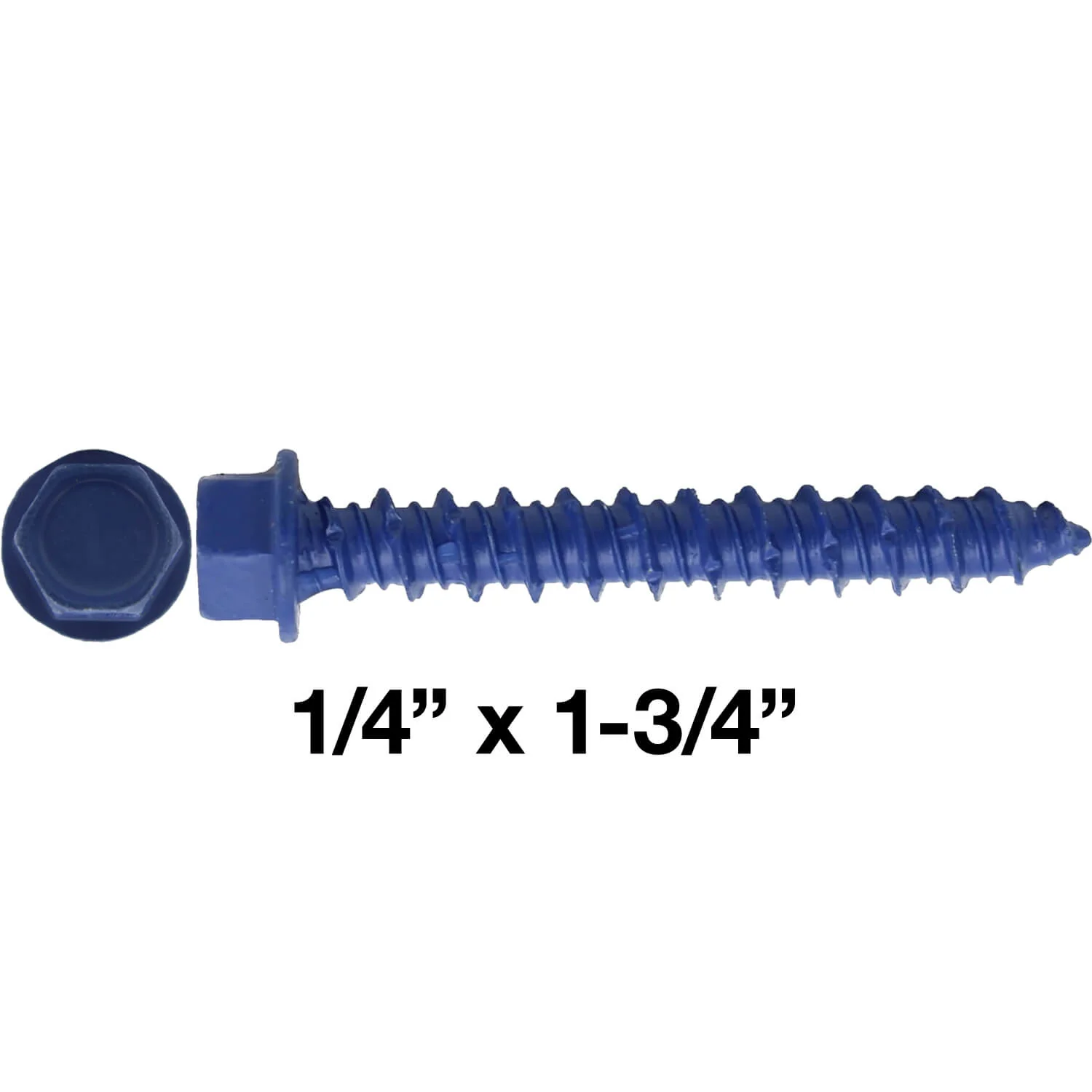 Blue Carbon Steel Hex Head Concrete Anchor Screws. Carbon Steel Hardened - Interior & Exterior Coated Rust and Corrosion Resistant Screws - Image 8