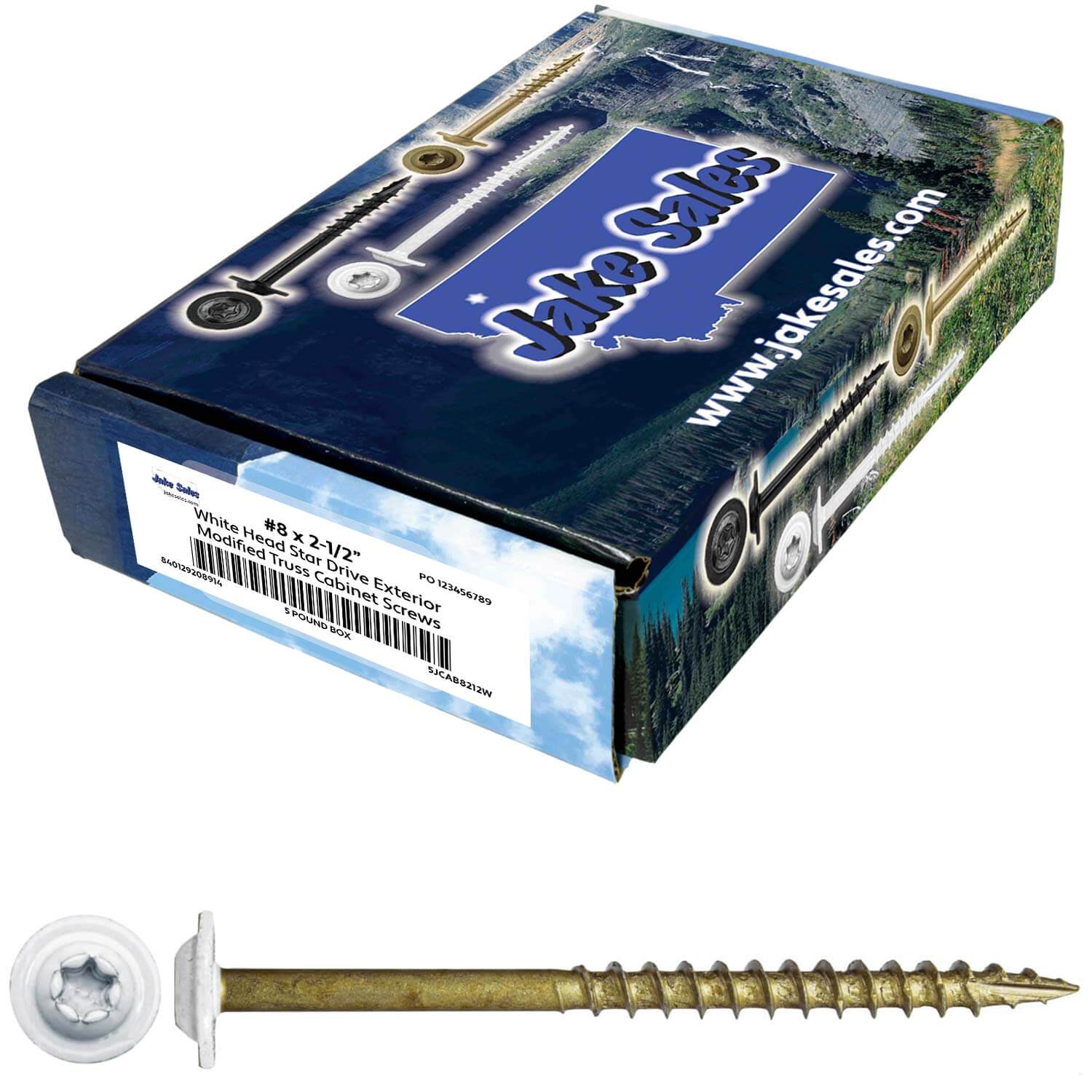Bronze Star Exterior WHITE Coated Round Head - Cabinet Wood Screw with Torx/Star Drive Head. Multipurpose Exterior/Interior Coated Torx/Star Drive Wood Screws - Image 52