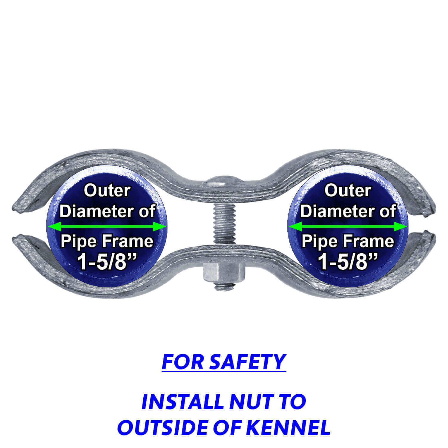 Galvanized Chain Link Fence Panel Clamps with Bolts & Nuts - Saddle Clamps for Dog Kennels & Temporary Fencing - Image 16