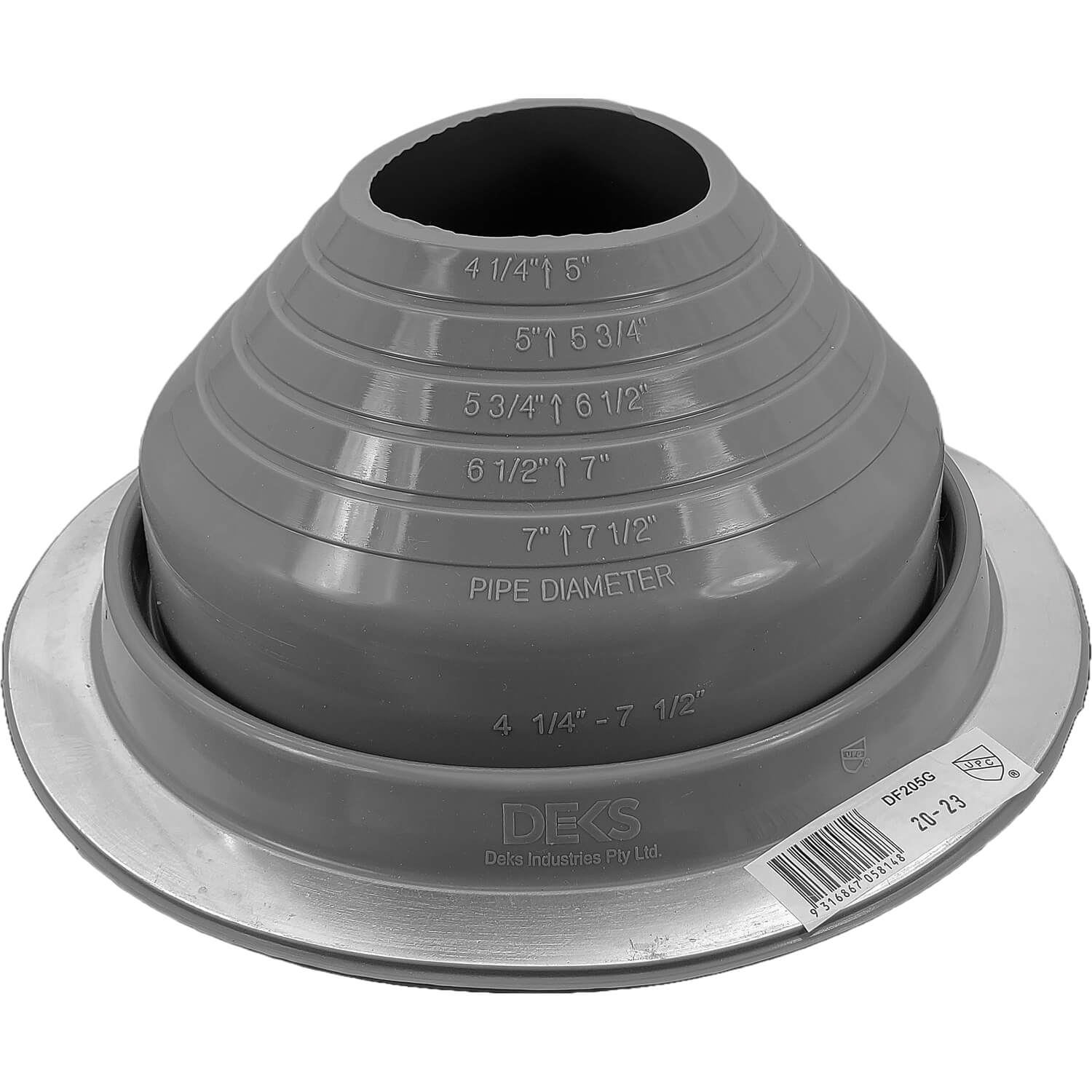Dektite GRAY Round HIGH TEMPERATURE Silicone Flexible Pipe Flashing Dektite: Metal Roof Jack Pipe Boot - Metal Roofing Pipe Flashing - Image 14