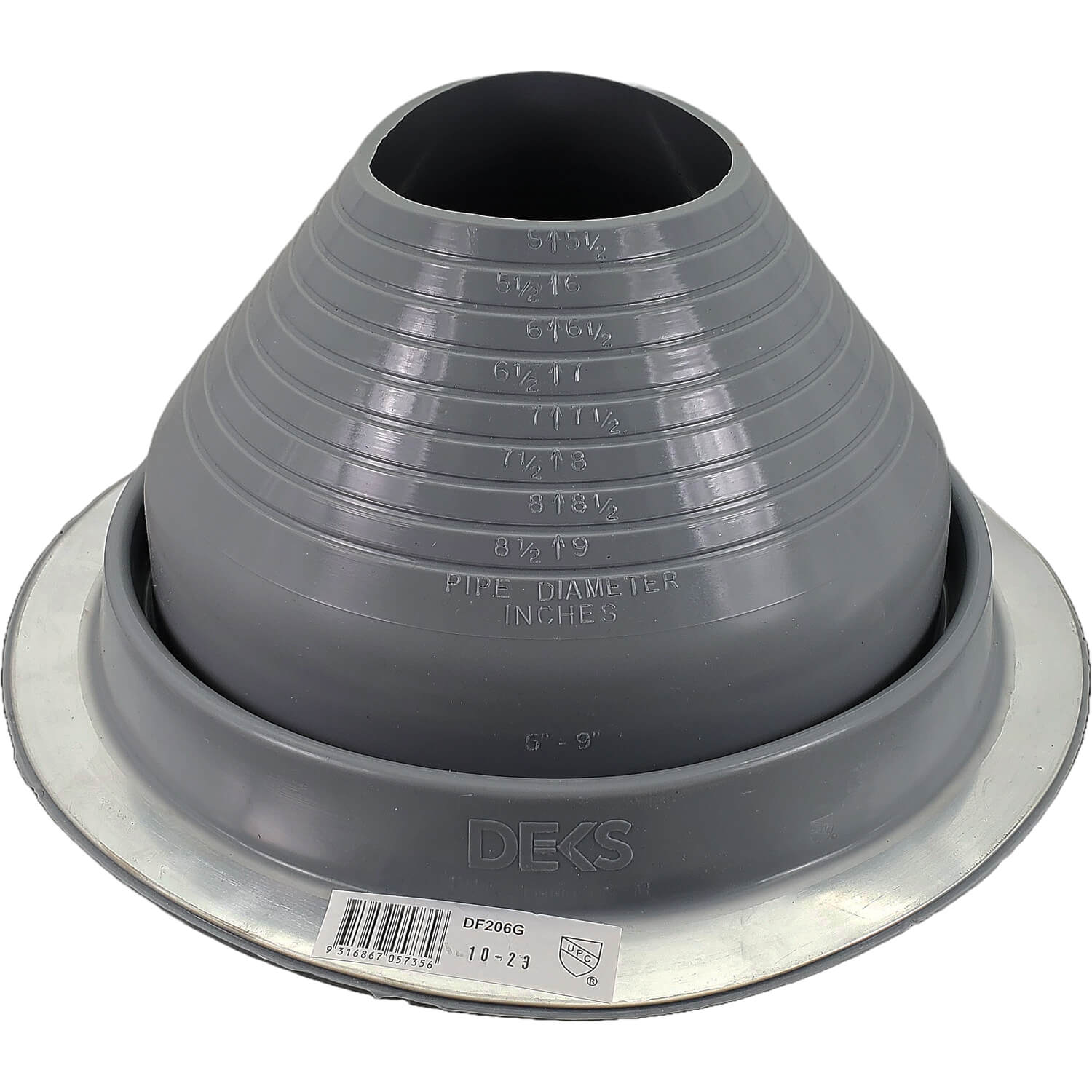 Dektite GRAY Round HIGH TEMPERATURE Silicone Flexible Pipe Flashing Dektite: Metal Roof Jack Pipe Boot - Metal Roofing Pipe Flashing - Image 15