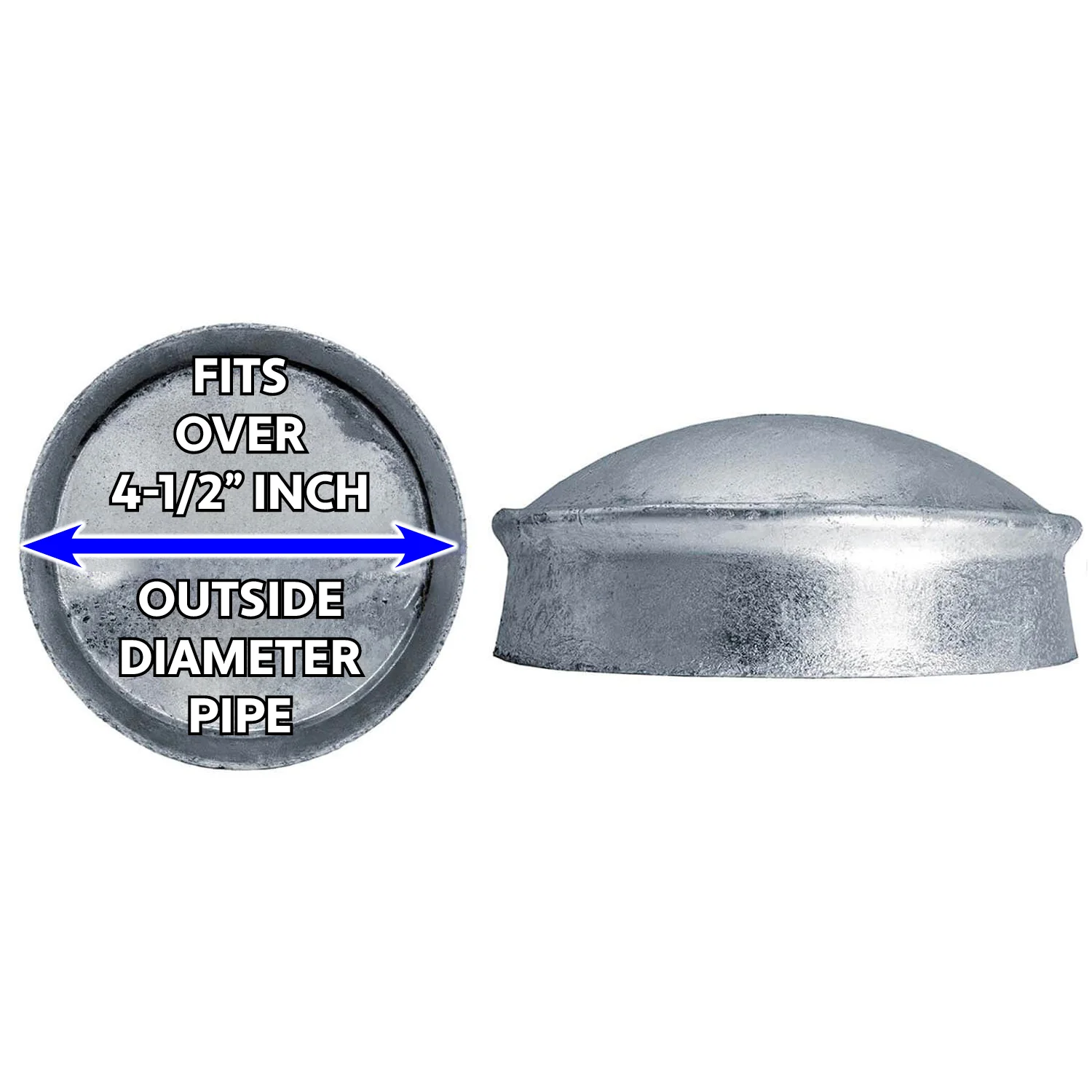 Galvanized Pressed Steel Chain Link Fence Post Caps - Image 4