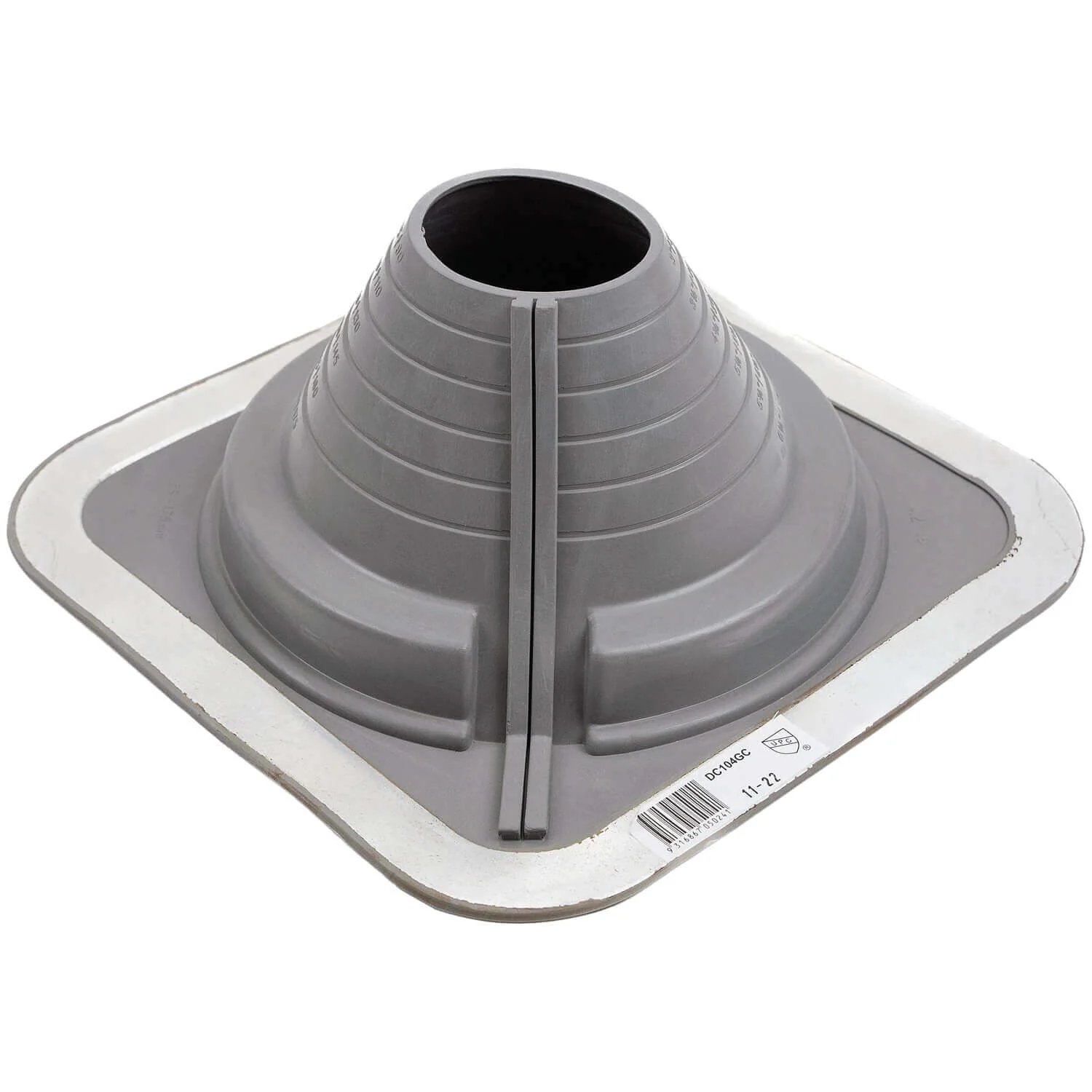 GRAY DEKTITE SQUARE BASE COMBO PIPE FLASHING BOOT:  EPDM Square Base Flexible Pipe Flashing Dektite - Image 18